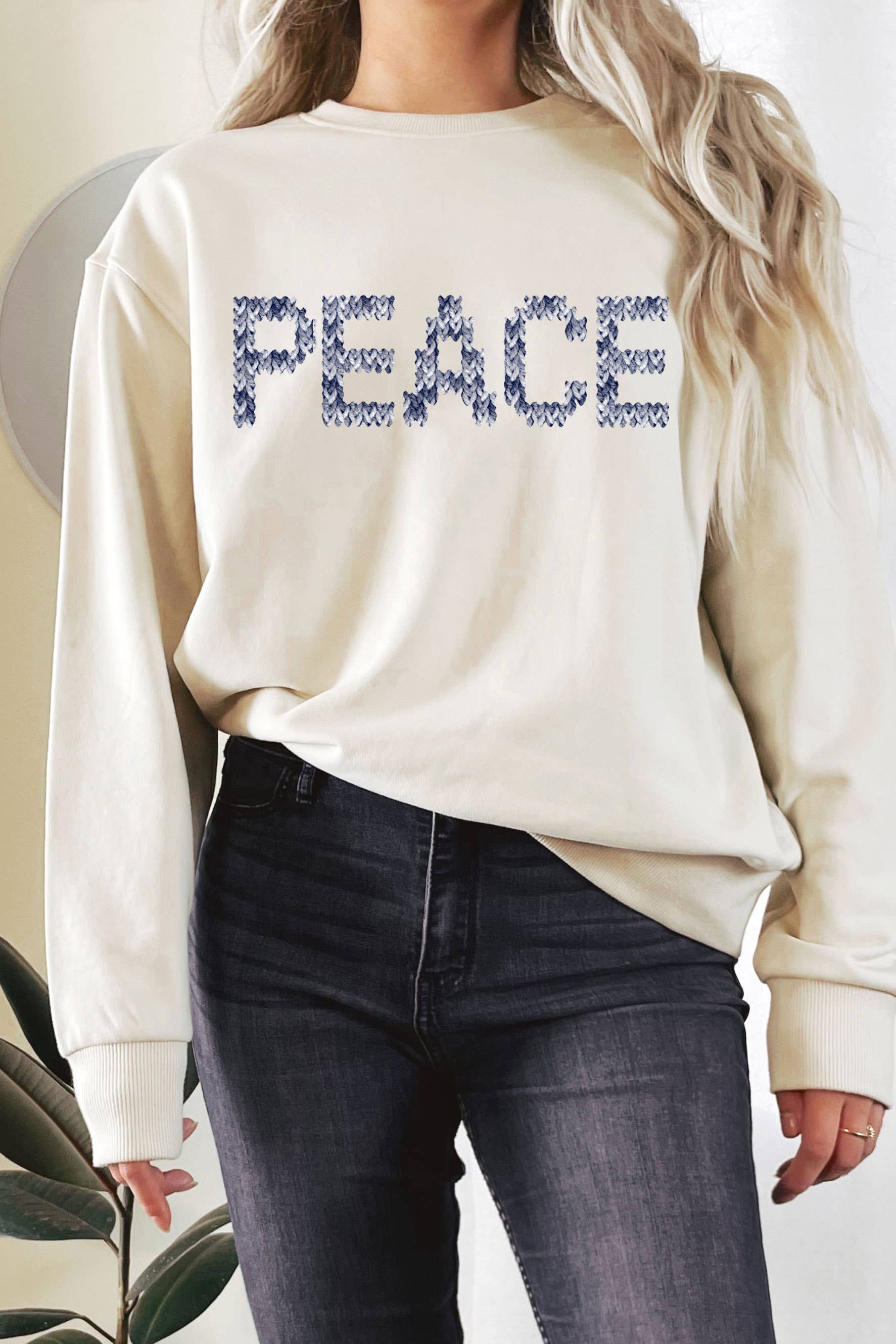 Peace Sweater Font Graphic Terry Sweatshirts T-Shirts, Hoodie | PodTeesHub.com