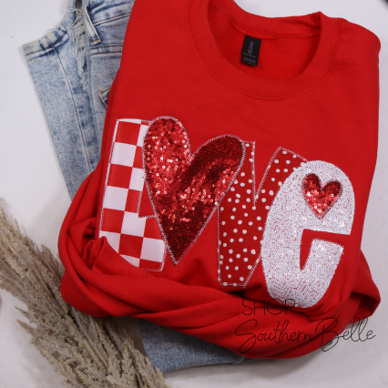 Red Love Valentine Sweatshirt T-Shirts, Hoodie | PodTeesHub.com