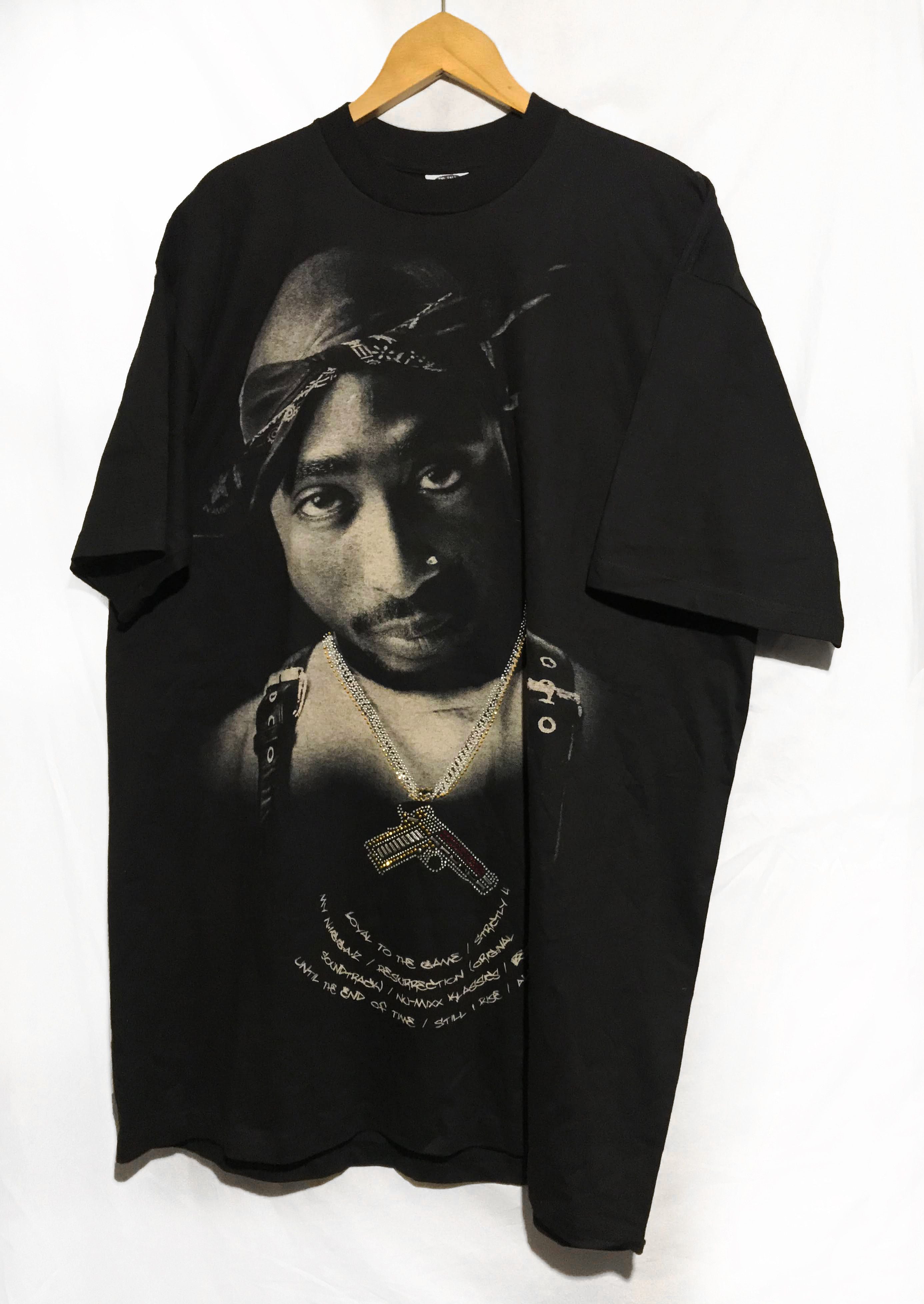 Vintage Tupac Shakur 2pac Bling Big Face Hip Hop Rap T Shirt Hoodie, Sweatshirt | PodTeesHub.com