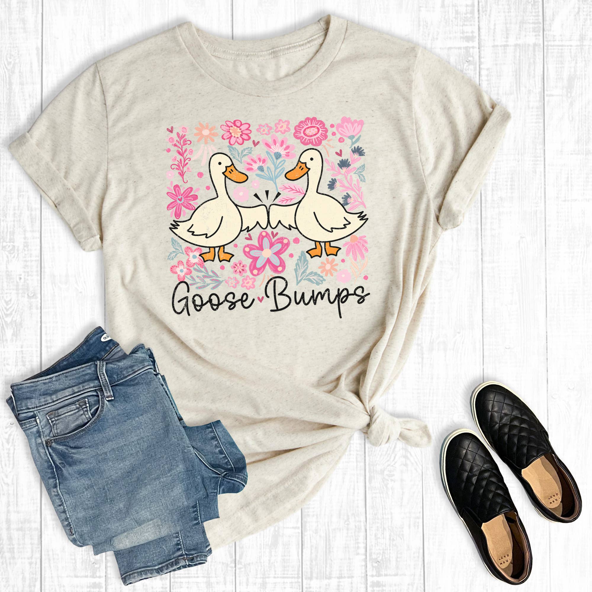 Funny Floral Goose Bumps Graphic Tee Hoodie, Sweatshirt | PodTeesHub.com