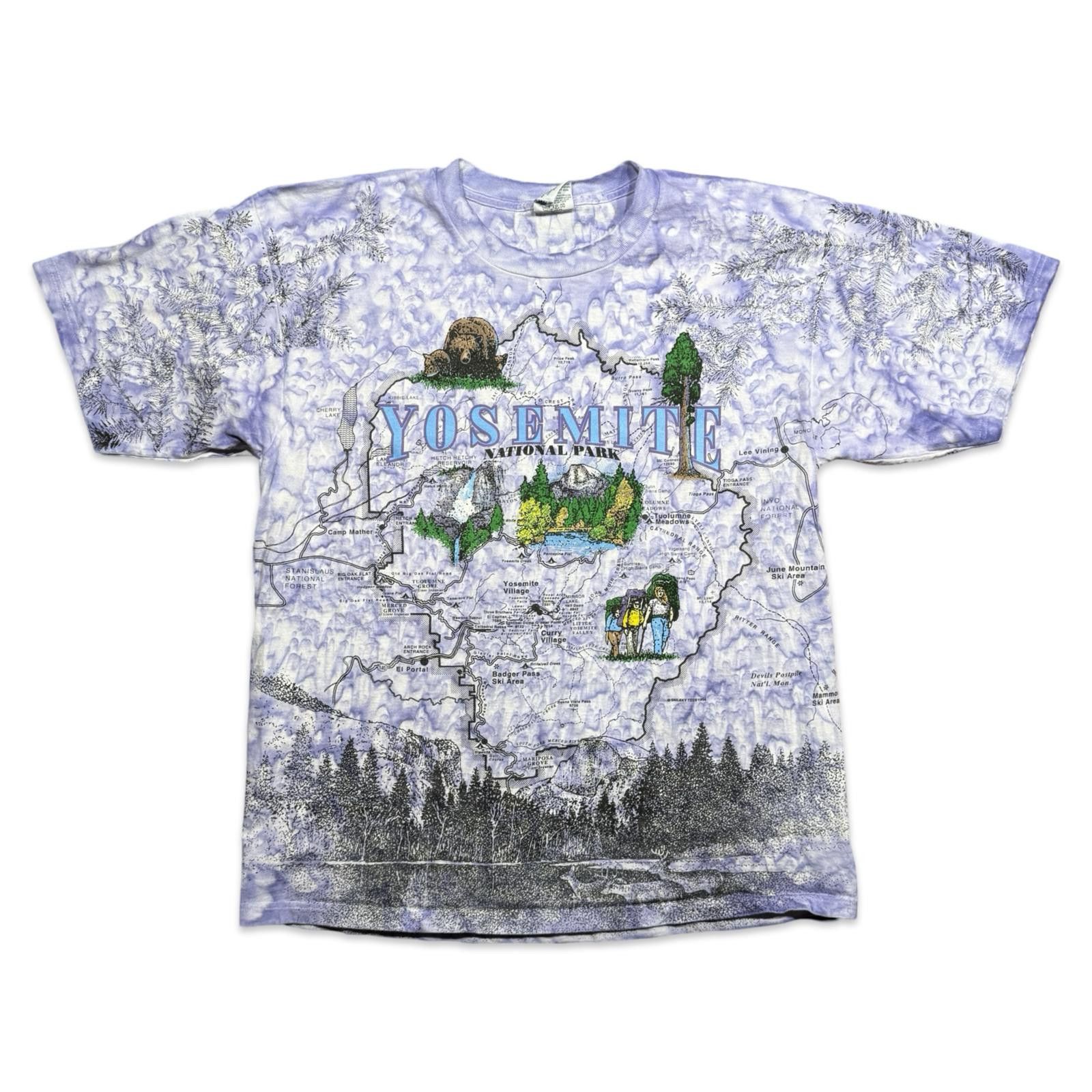 Designer Vintage Yosemite National Park All Over Print Ice Dye Tee Hoodie, Sweatshirt | PodTeesHub.com