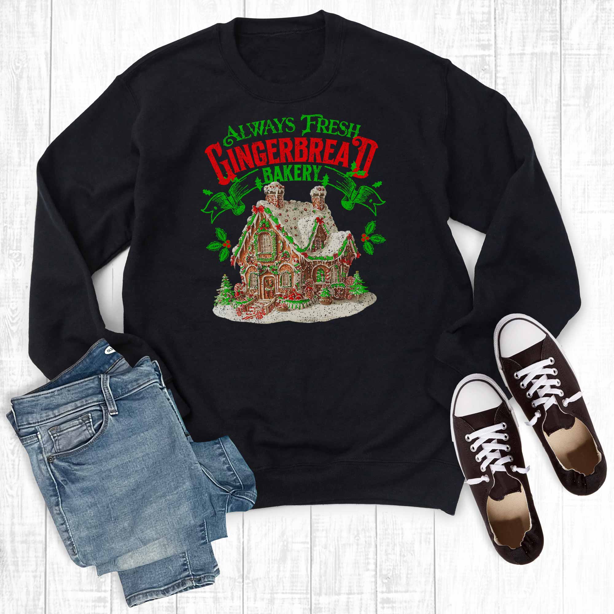 Retro Christmas Fresh Gingerbread Sweatshirt T-Shirts, Hoodie | PodTeesHub.com