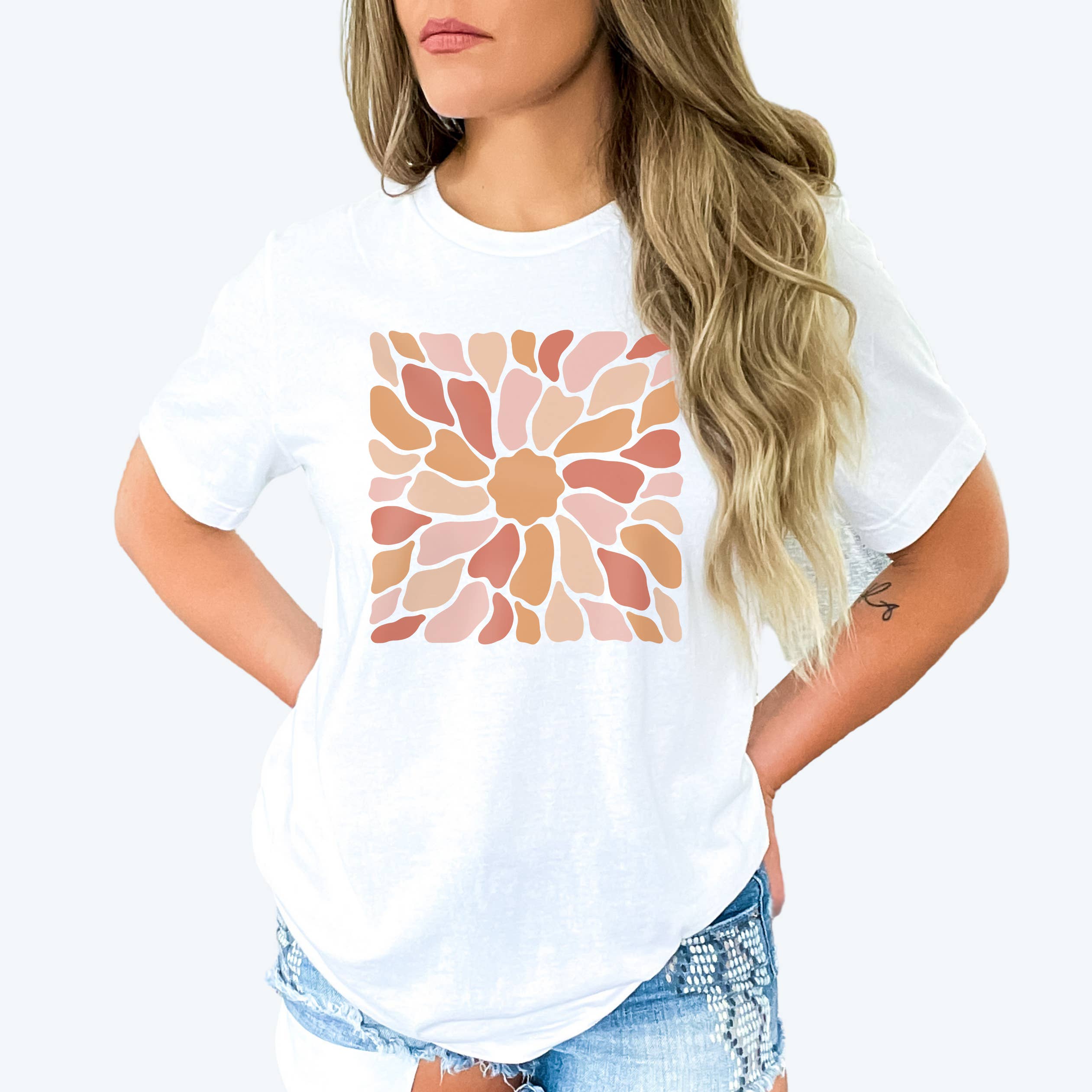 Floral Square Tee | Floral | Sizes XS-2XL Hoodie, Sweatshirt | PodTeesHub.com