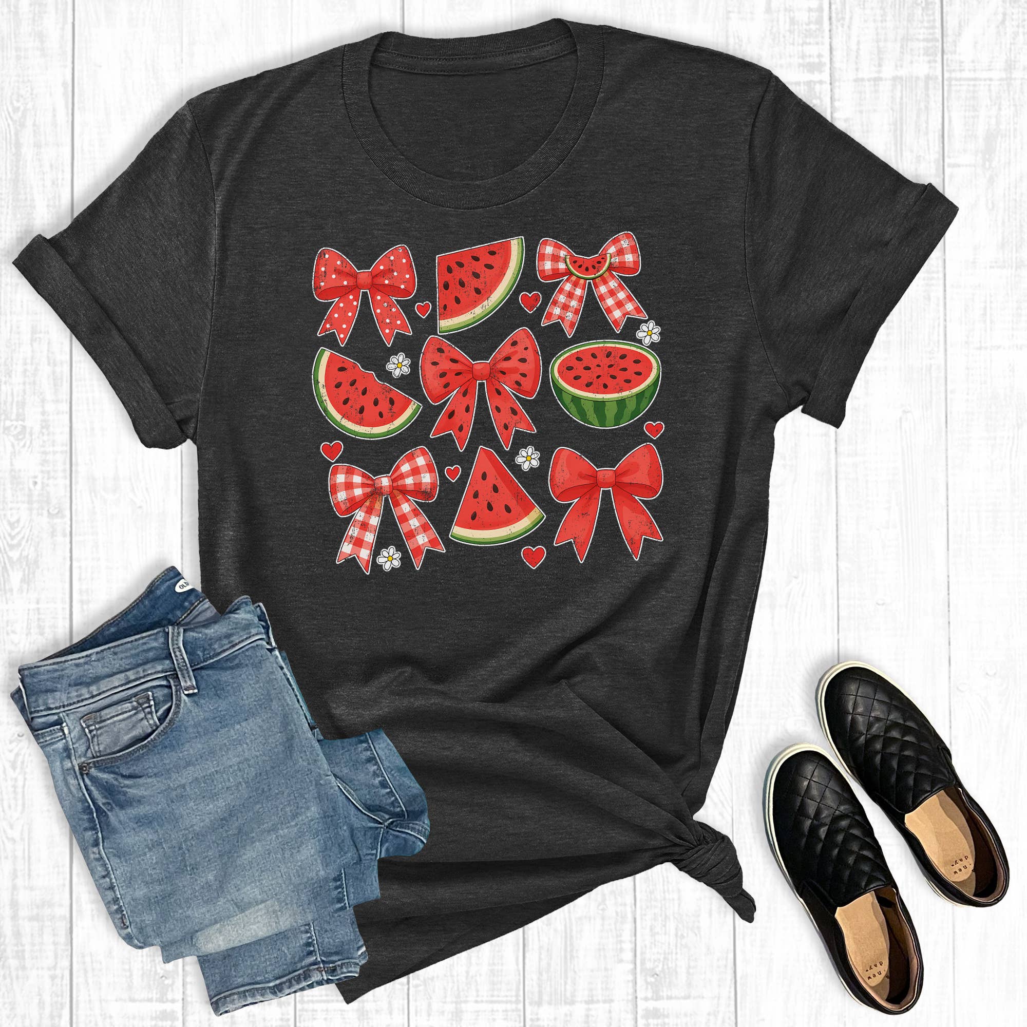 Retro Summer Coquette Watermelons Graphic Tee Hoodie, Sweatshirt | PodTeesHub.com