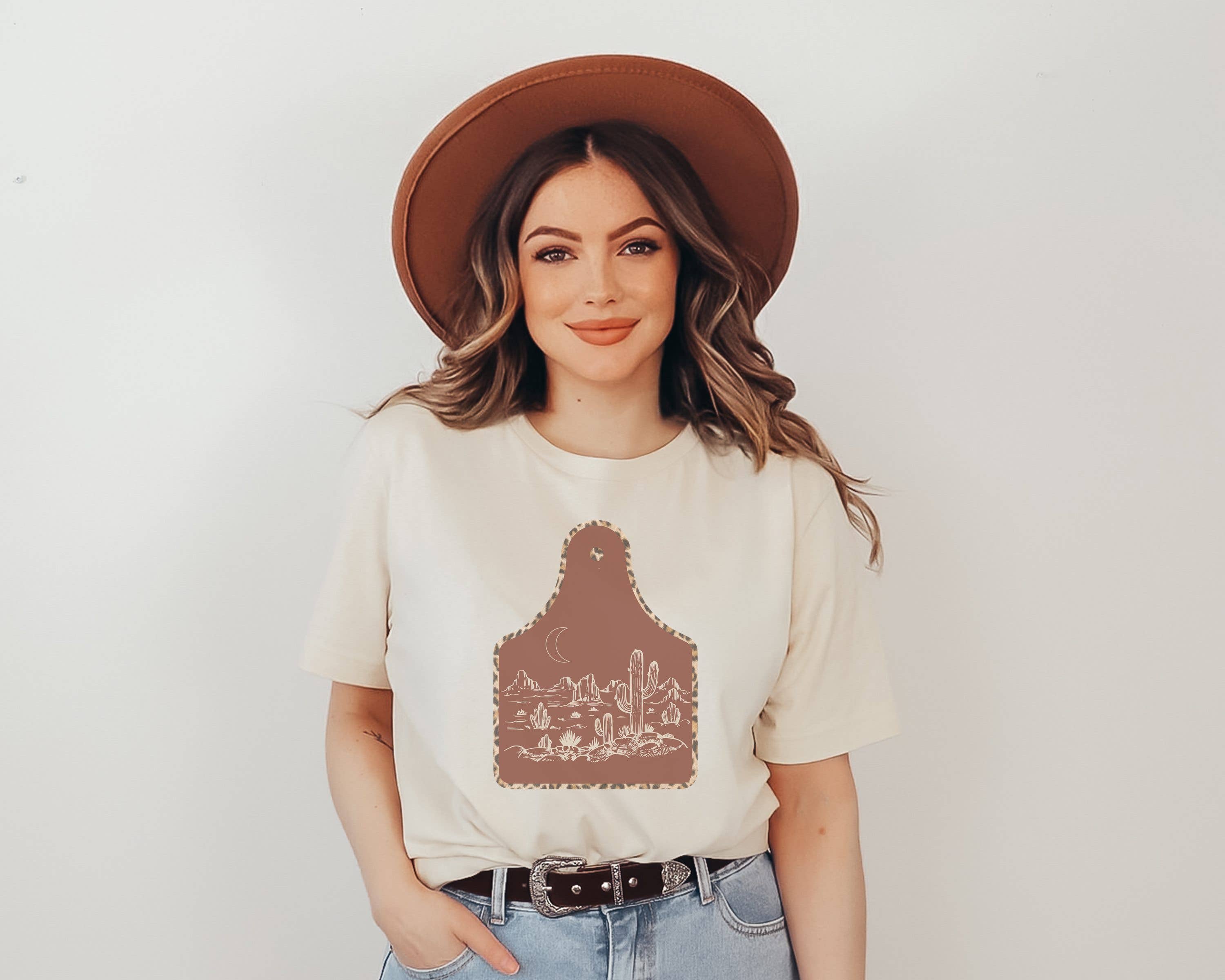 Desert Cow Tag Graphic Tee Hoodie, Sweatshirt | PodTeesHub.com