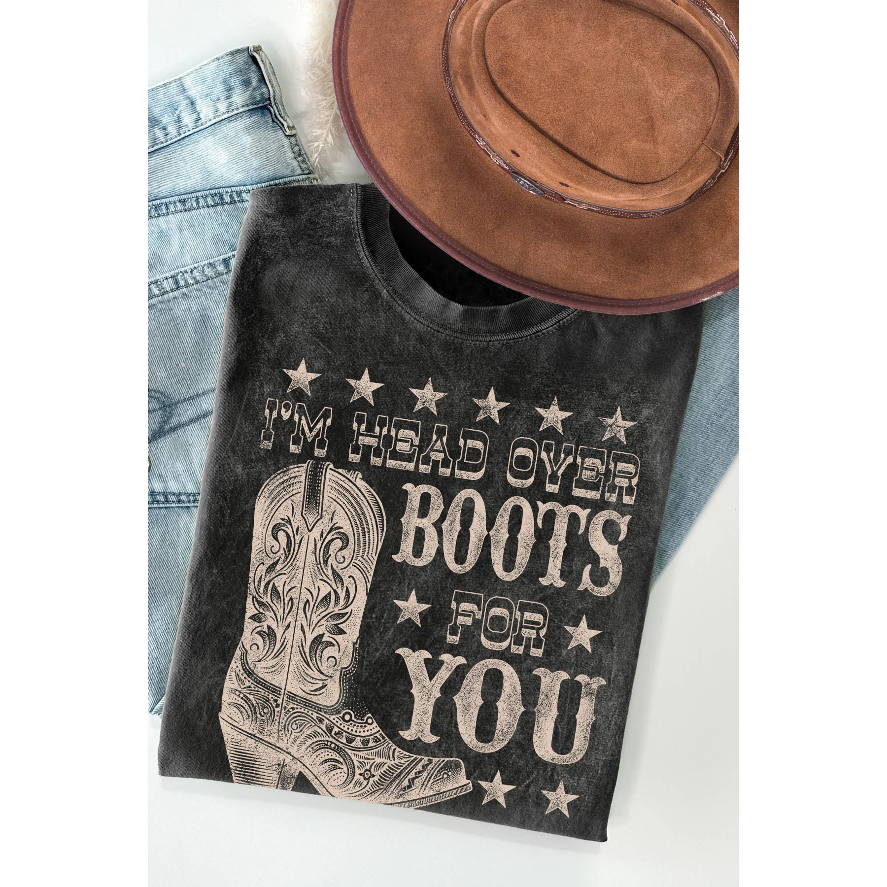 I Am Head Over Boots 4 You Mineral Washed T Shirt Hoodie, Sweatshirt | PodTeesHub.com
