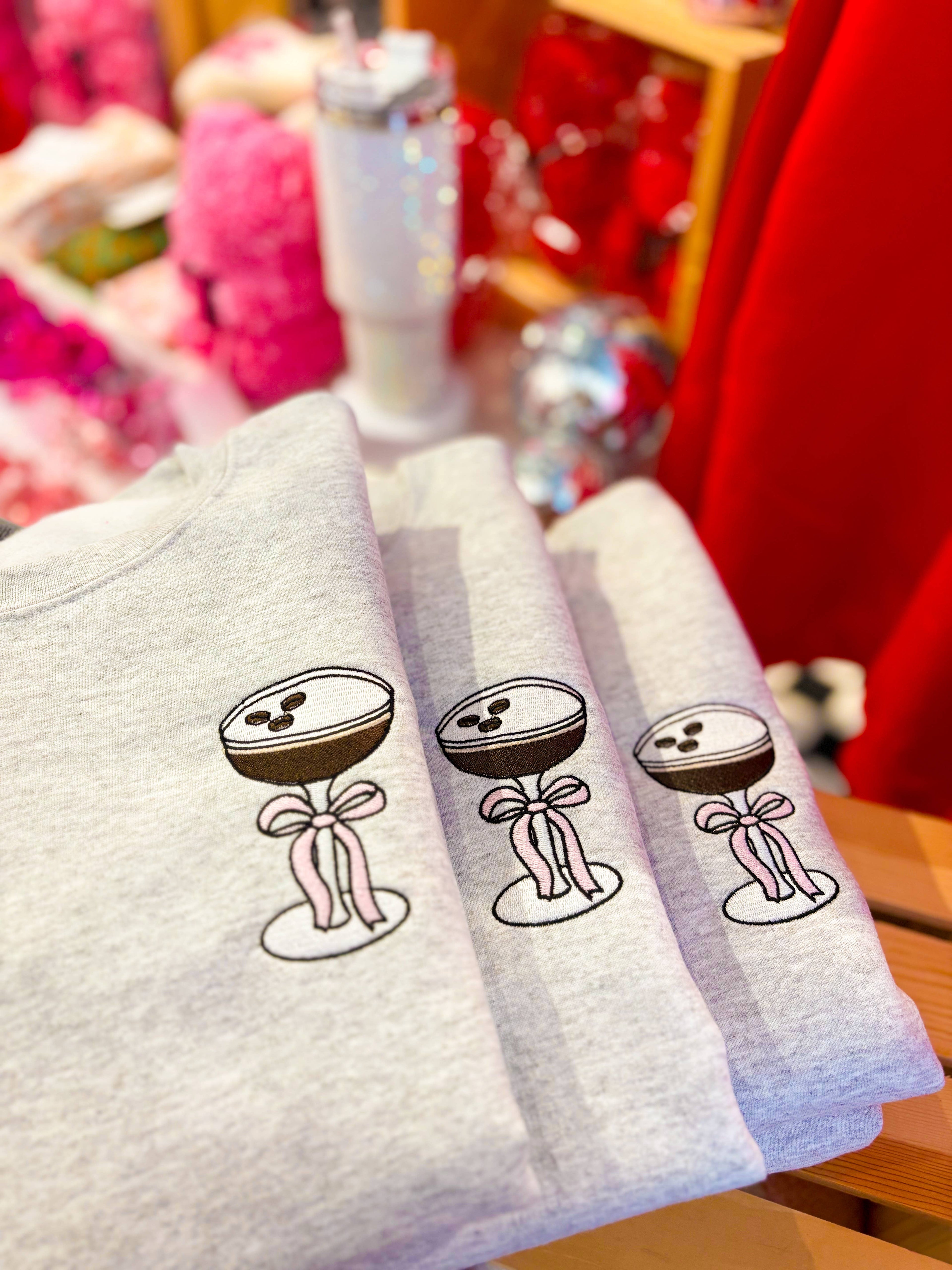 Espresso Martini Embroidered Crewneck | Sweatshirt T-Shirts, Hoodie | PodTeesHub.com