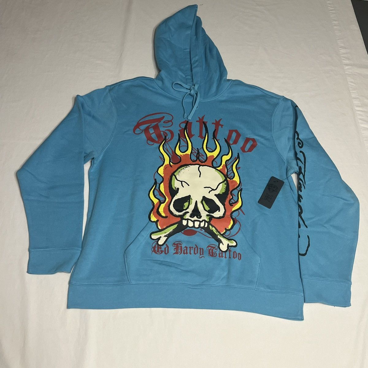 Hardy Ed Hardy Double Sided Graphic Sweatshirt Blue T-Shirts, Hoodie | PodTeesHub.com
