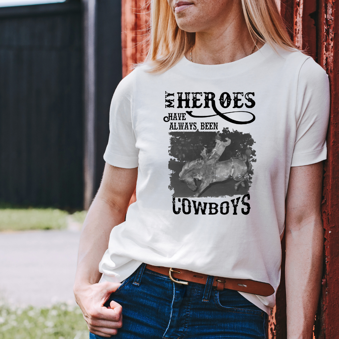 My Heroes Have Always Been Cowboys Rodeo Graphic Tee Hoodie, Sweatshirt | PodTeesHub.com