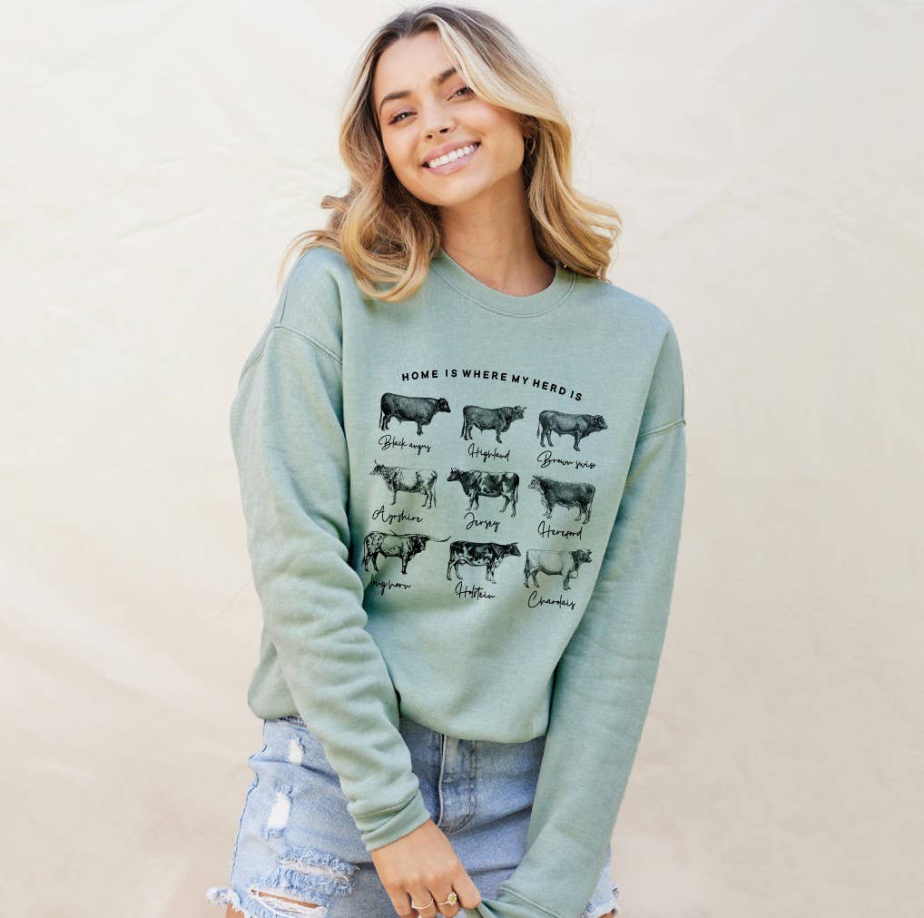 Home Is Where My Herd Is Sweatshirt T-Shirts, Hoodie | PodTeesHub.com
