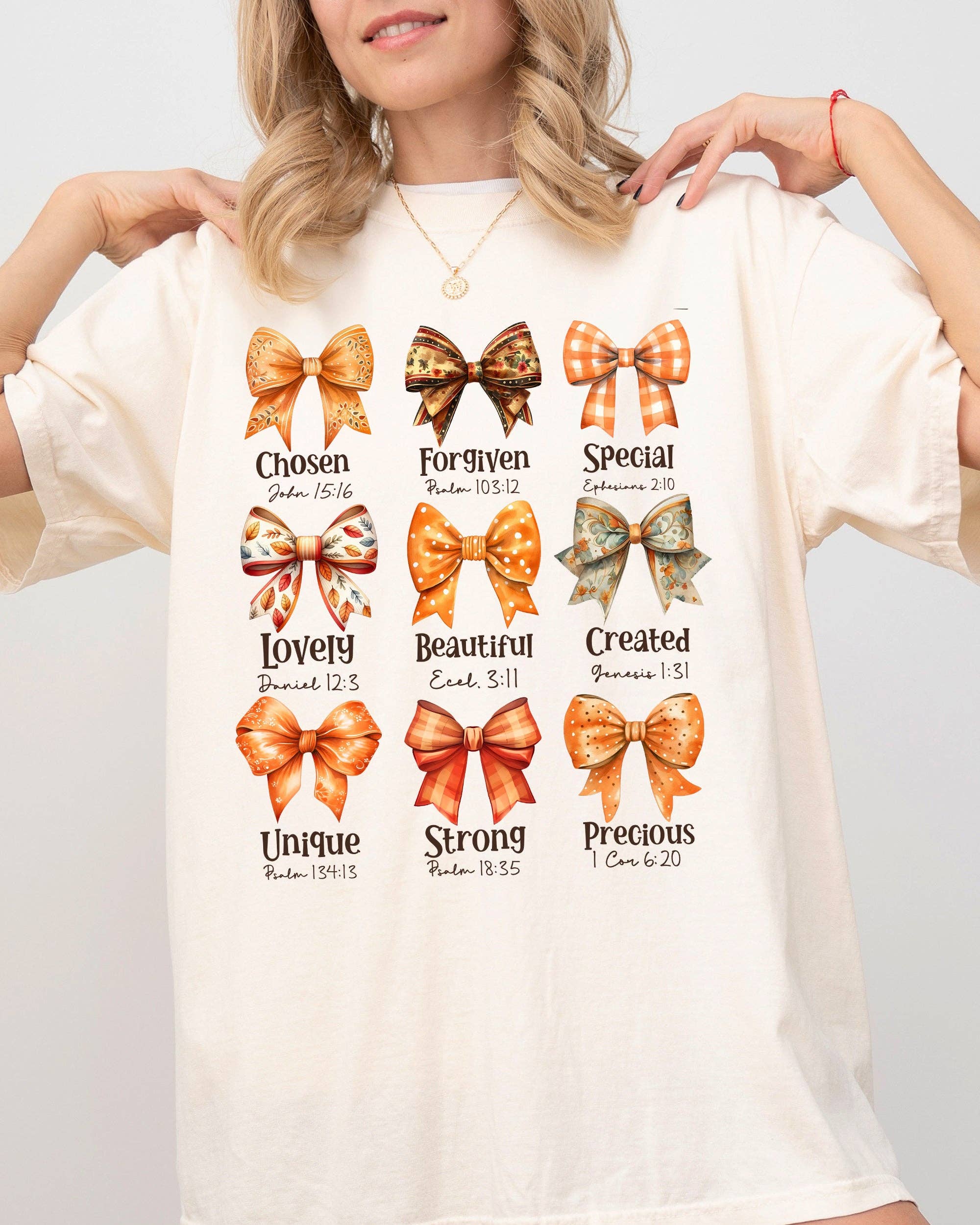Bible Verse, Bow, Ribbon, Christian, Fall, Halloween Tshirt Hoodie, Sweatshirt | PodTeesHub.com