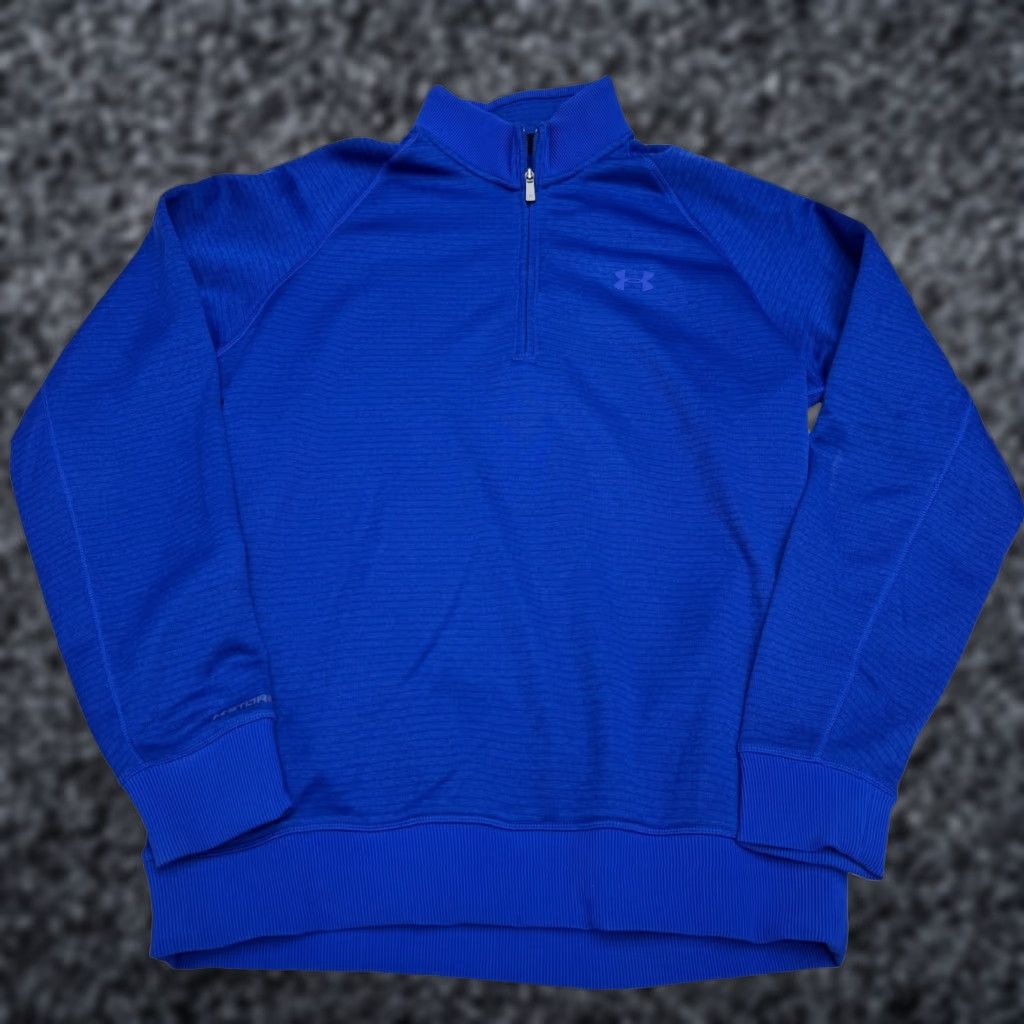 Armour Under Armour Coldgear Storm Loose 1 4 Zip Ls Pullover Men S Blue Size L Mock Neck Long T-Shirts, Hoodie, Sweatshirt
