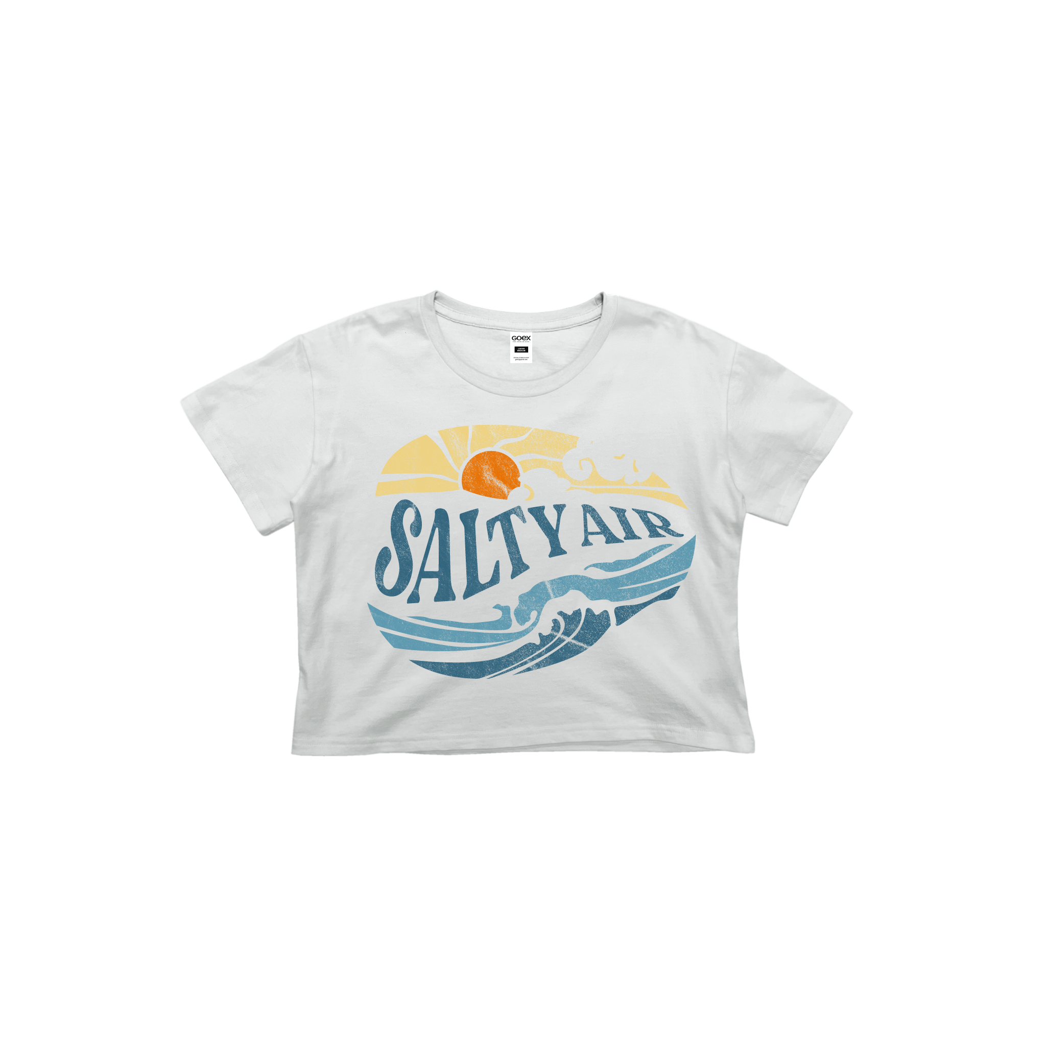 Salty Air White Cotton Cropped Graphic Tee - 12pk Hoodie, Sweatshirt | PodTeesHub.com