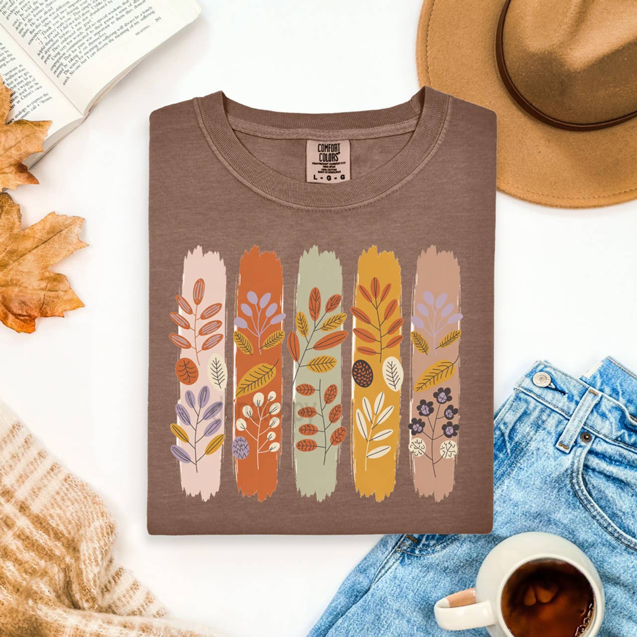 Fall Foliage Brushstrokes Tee Hoodie, Sweatshirt | PodTeesHub.com
