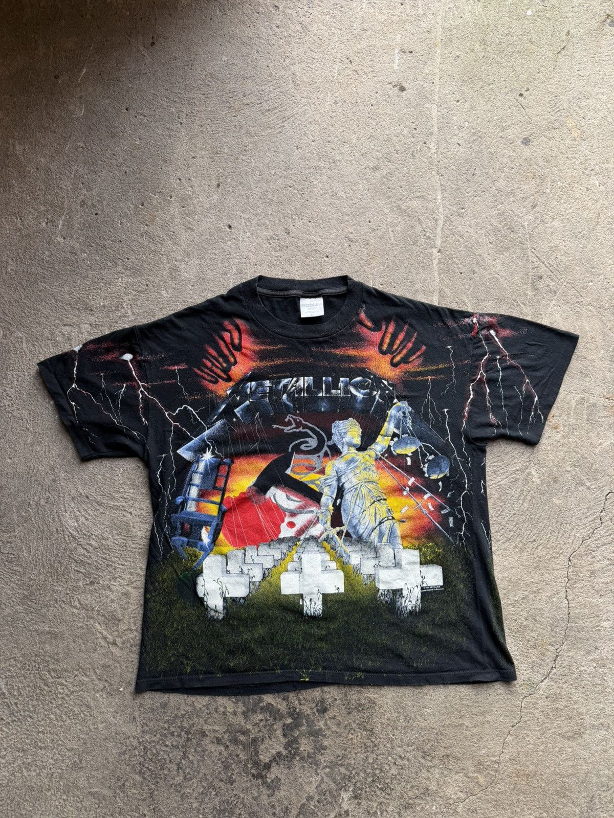 Vintage 1991 Metallica All Over Print Size Xl T-Shirts, Hoodie, Sweatshirt