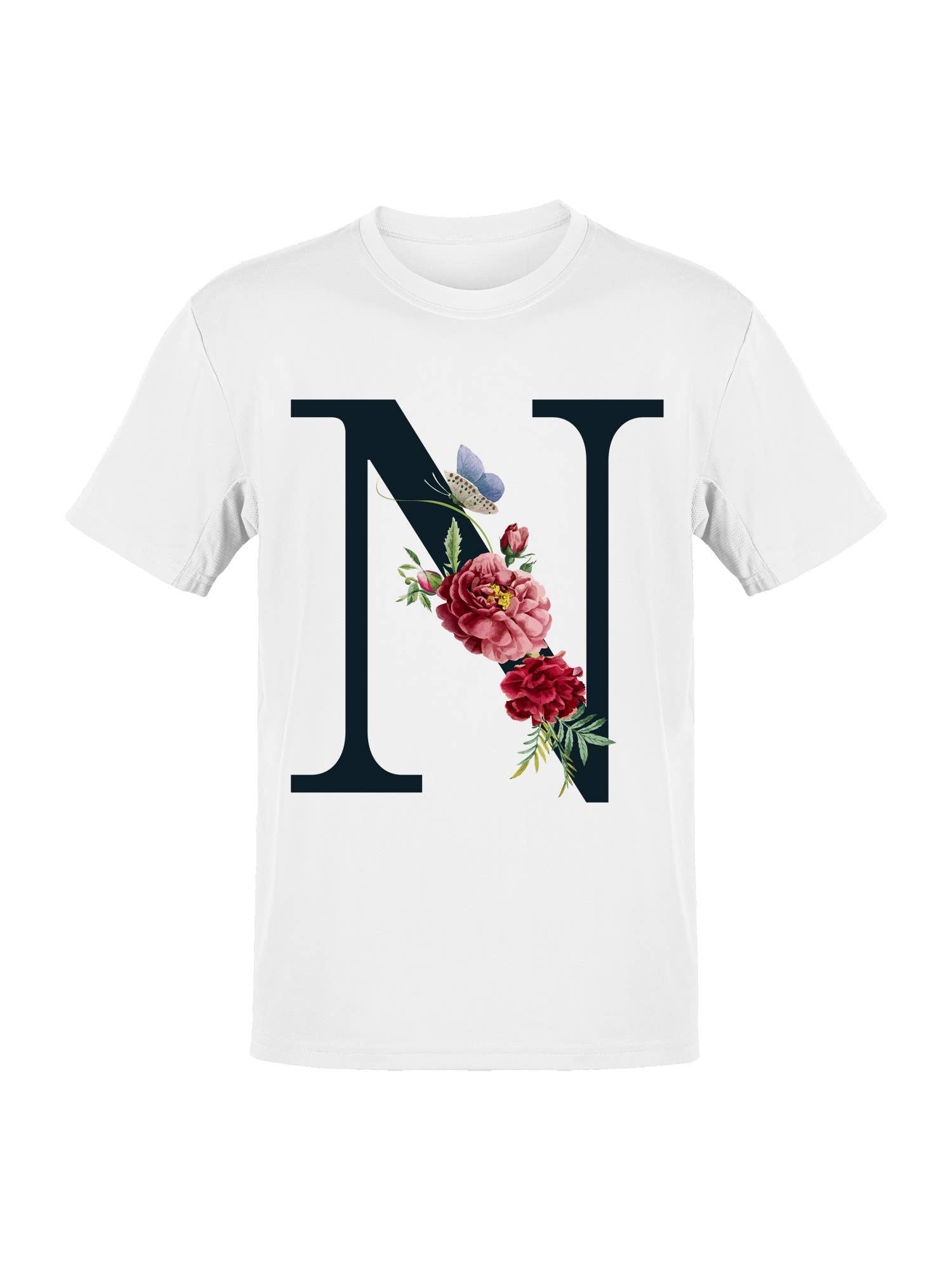 Floral Alphabet: Letter N Women's T-Shirt Hoodie, Sweatshirt | PodTeesHub.com