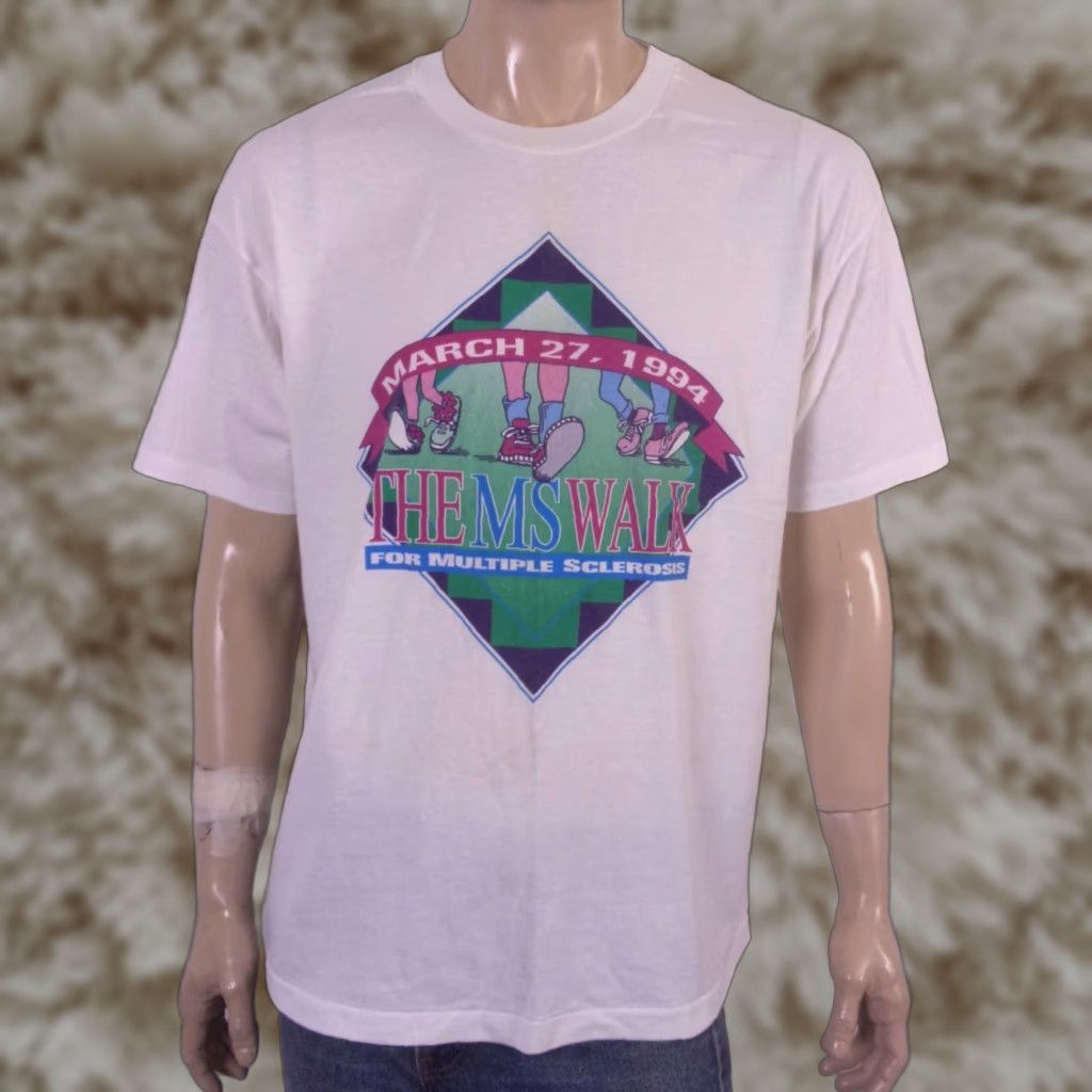 Hanes Vintage Ms Walk 90s Hanes Print Crew Neck Short Sleeve Xl White T Shir T-Shirts, Hoodie, Sweatshirt