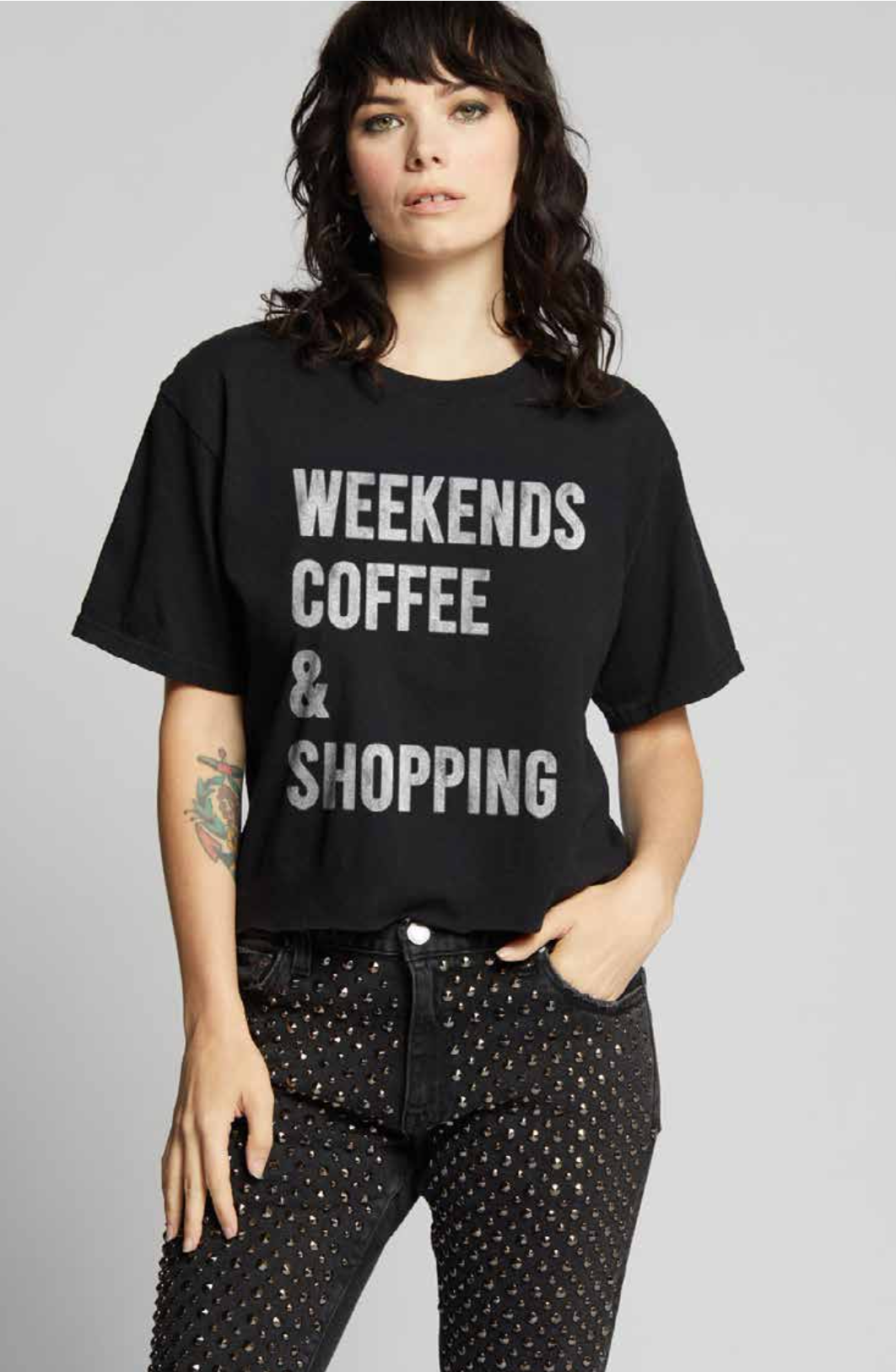 303434 - 530 Cofee & Shopping Cropped Graphic Tee Hoodie, Sweatshirt | PodTeesHub.com