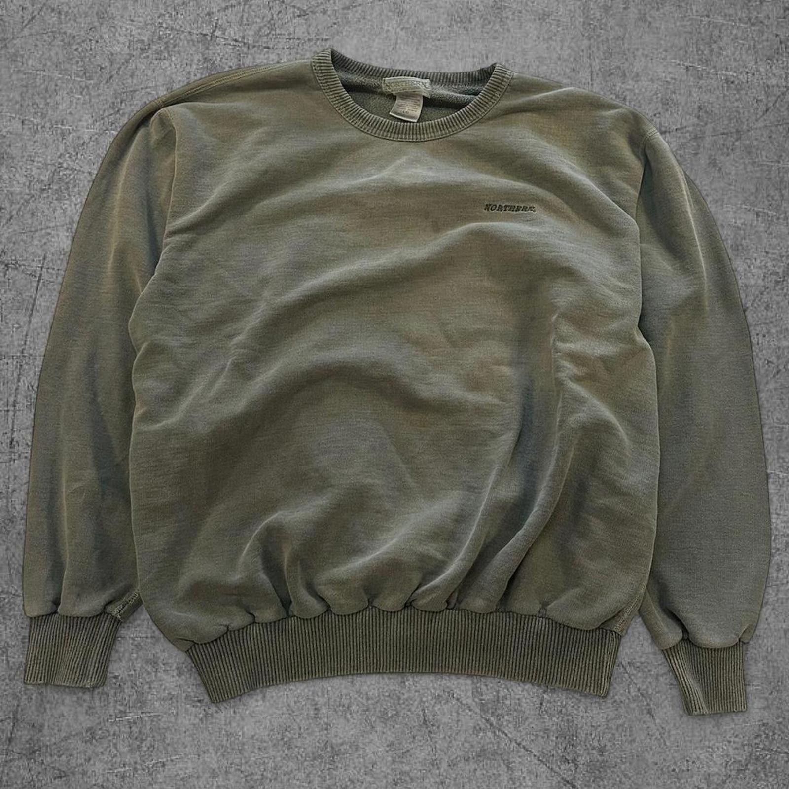 Vintage 90s Sage Green Faded Crewneck T-Shirts, Hoodie, Sweatshirt | PodTeesHub.com