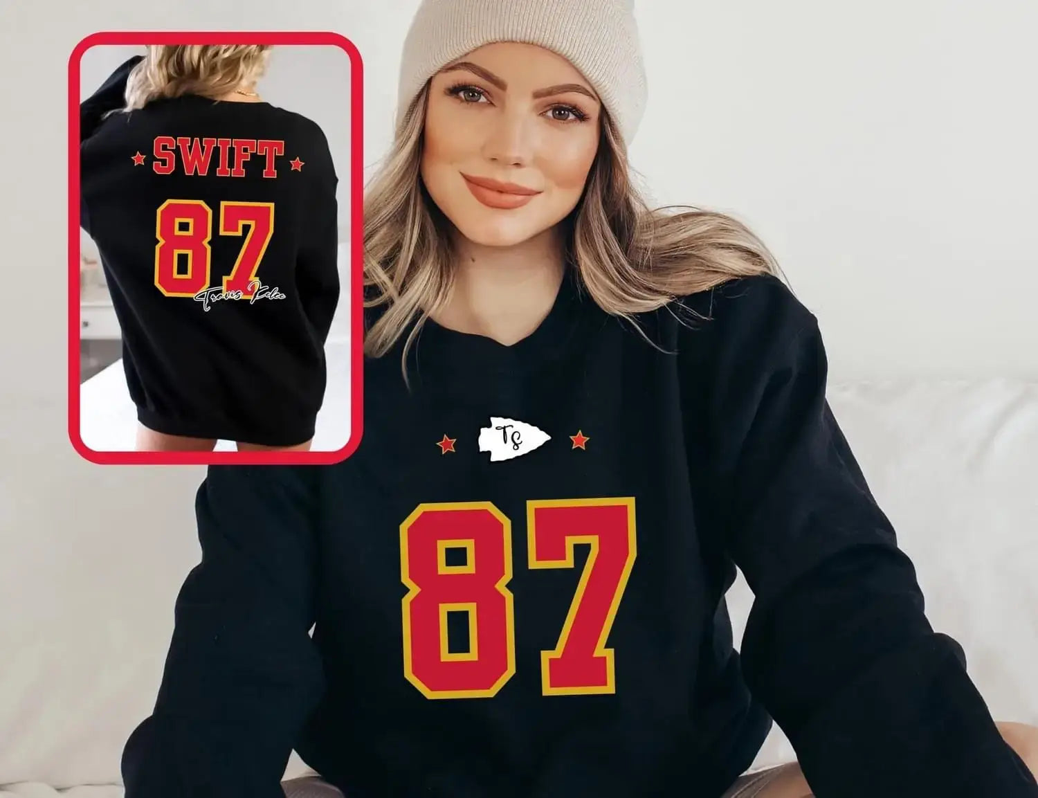 87 Swift Kelce Jersey Sweatshirt Travis Kelce and Swift T-Shirts, Hoodie | PodTeesHub.com