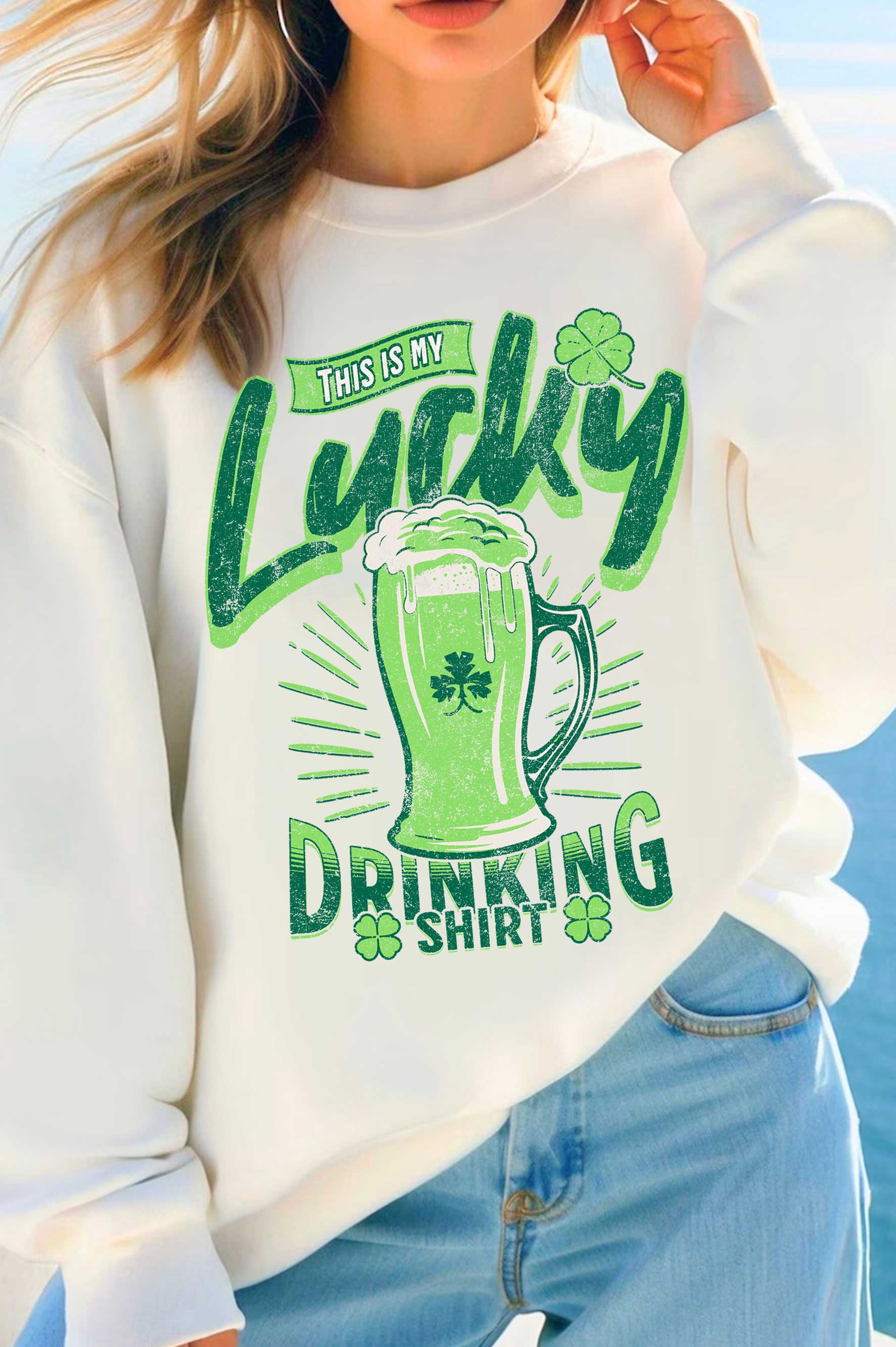 This Is My Lucky Drinking Shirt Graphic Brushed Sweatshirts Hoodie | PodTeesHub.com