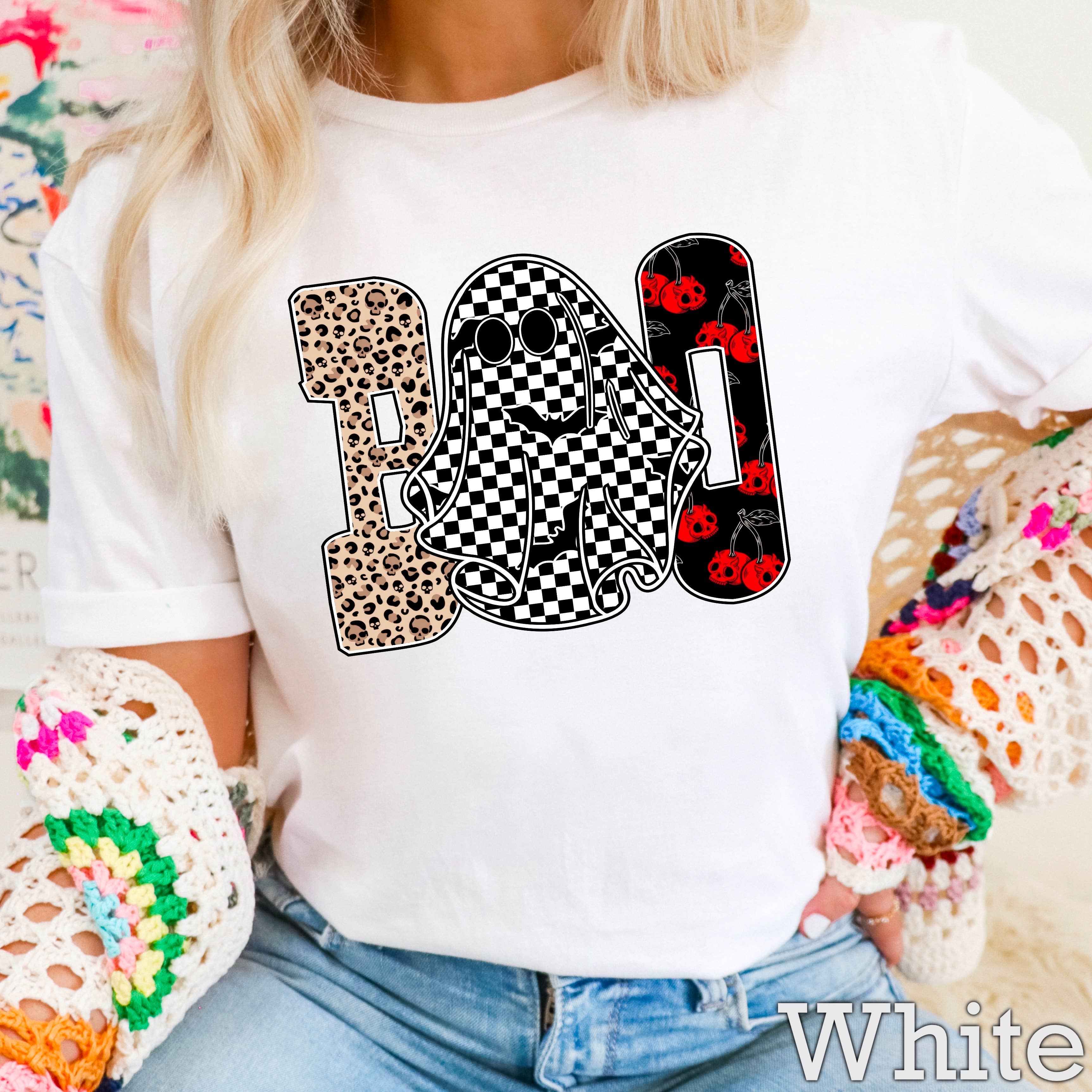 Leopard Boo Halloween 2025  Graphic Tee | Gildan Hoodie, Sweatshirt | PodTeesHub.com