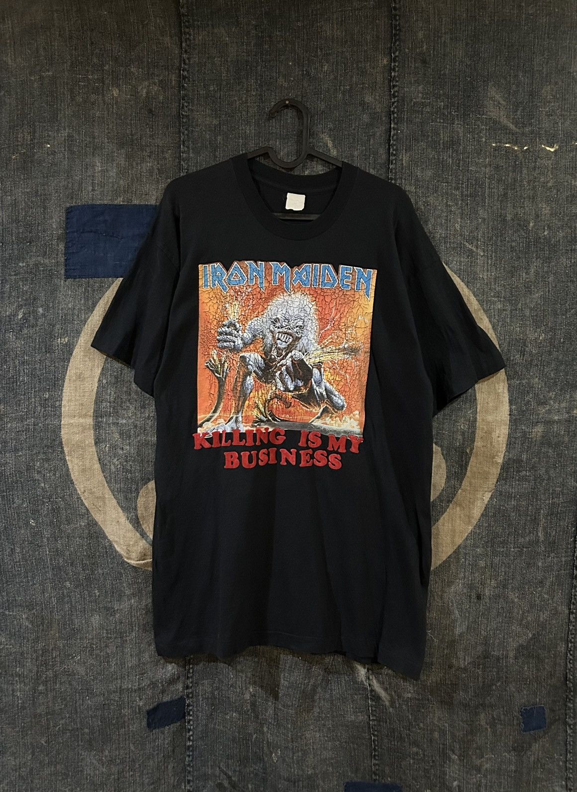 Band Tees Iron Maiden Thrashed Distressed Vintage 90s Graphic T Shirt Hoodie, Sweatshirt | PodTeesHub.com