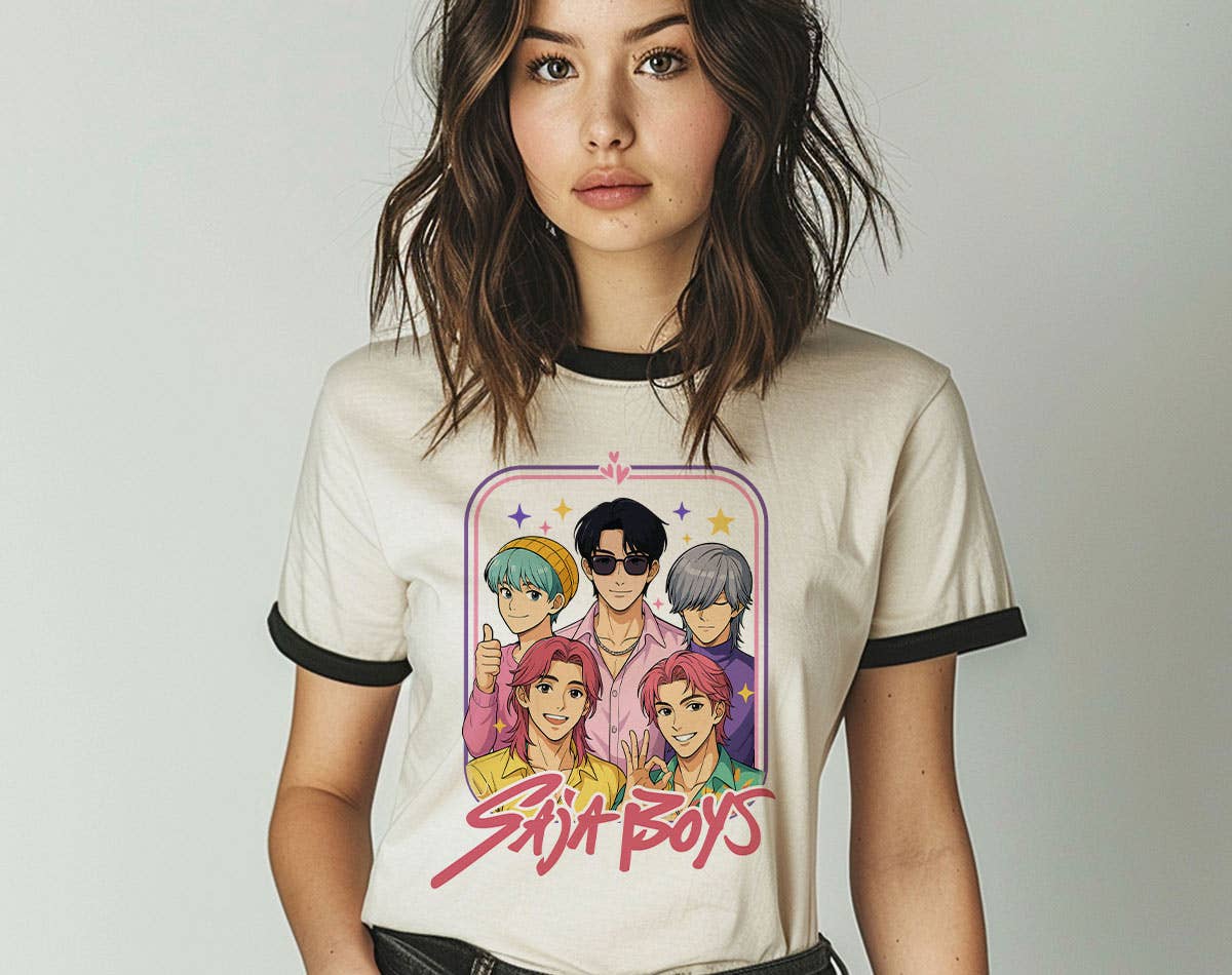 Saja Boys Band Kpop Demon Inspired Ringer Shirt Hoodie, Sweatshirt | PodTeesHub.com