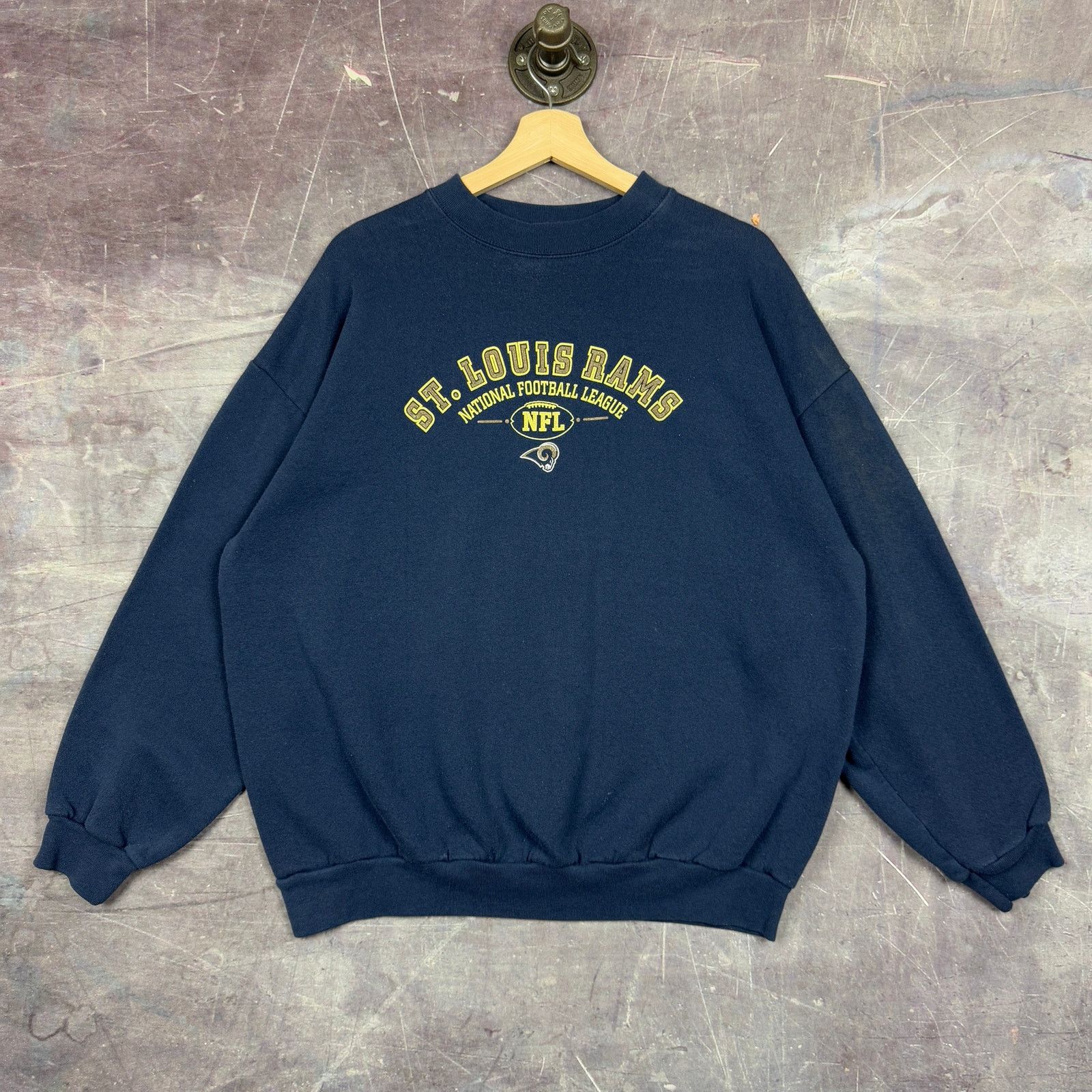 Vintage 90s Navy Blue St Louis Rams Graphic Sweatshirt L 1248 T-Shirts, Hoodie | PodTeesHub.com