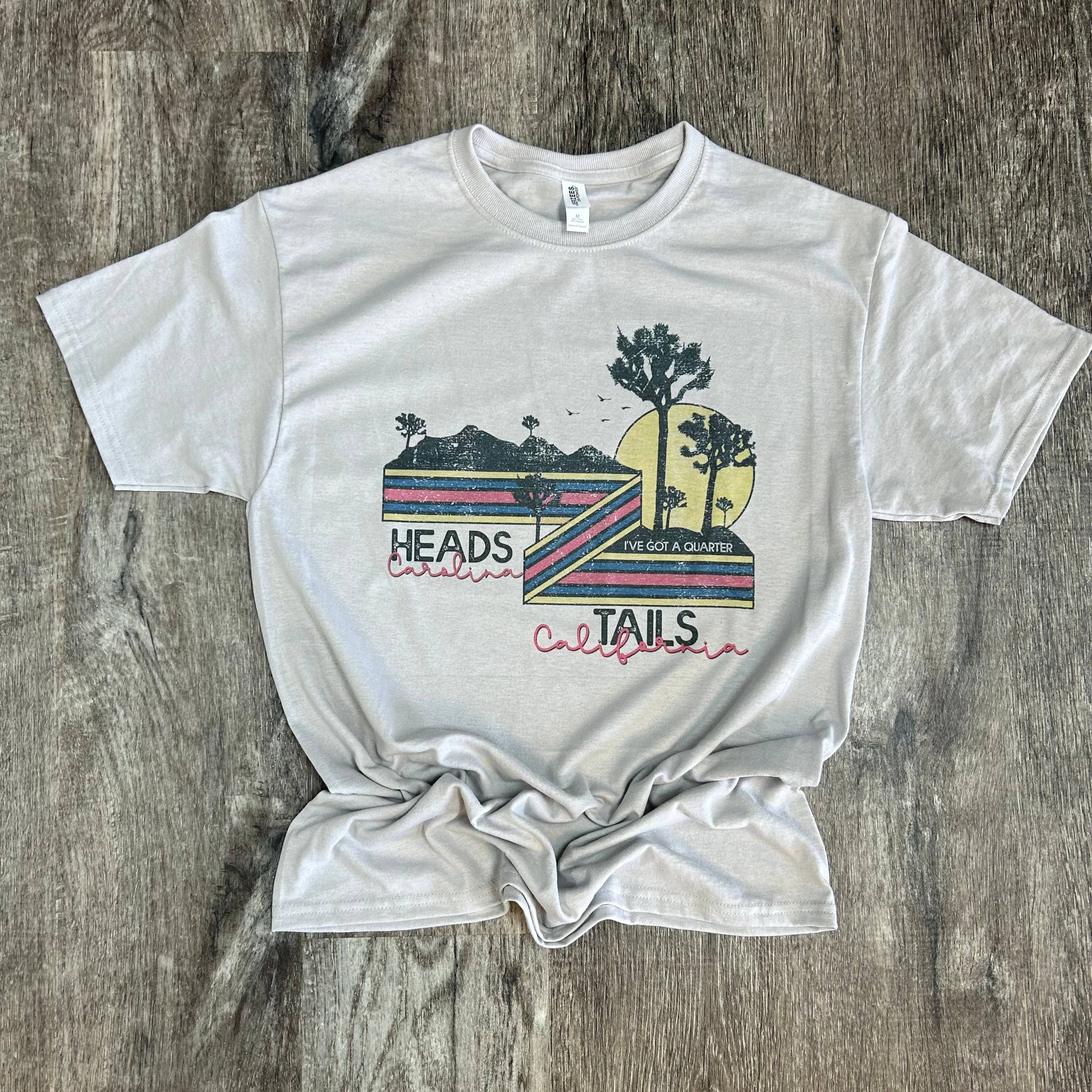 Heads Carolina Tails California On Silver Tee Hoodie, Sweatshirt | PodTeesHub.com