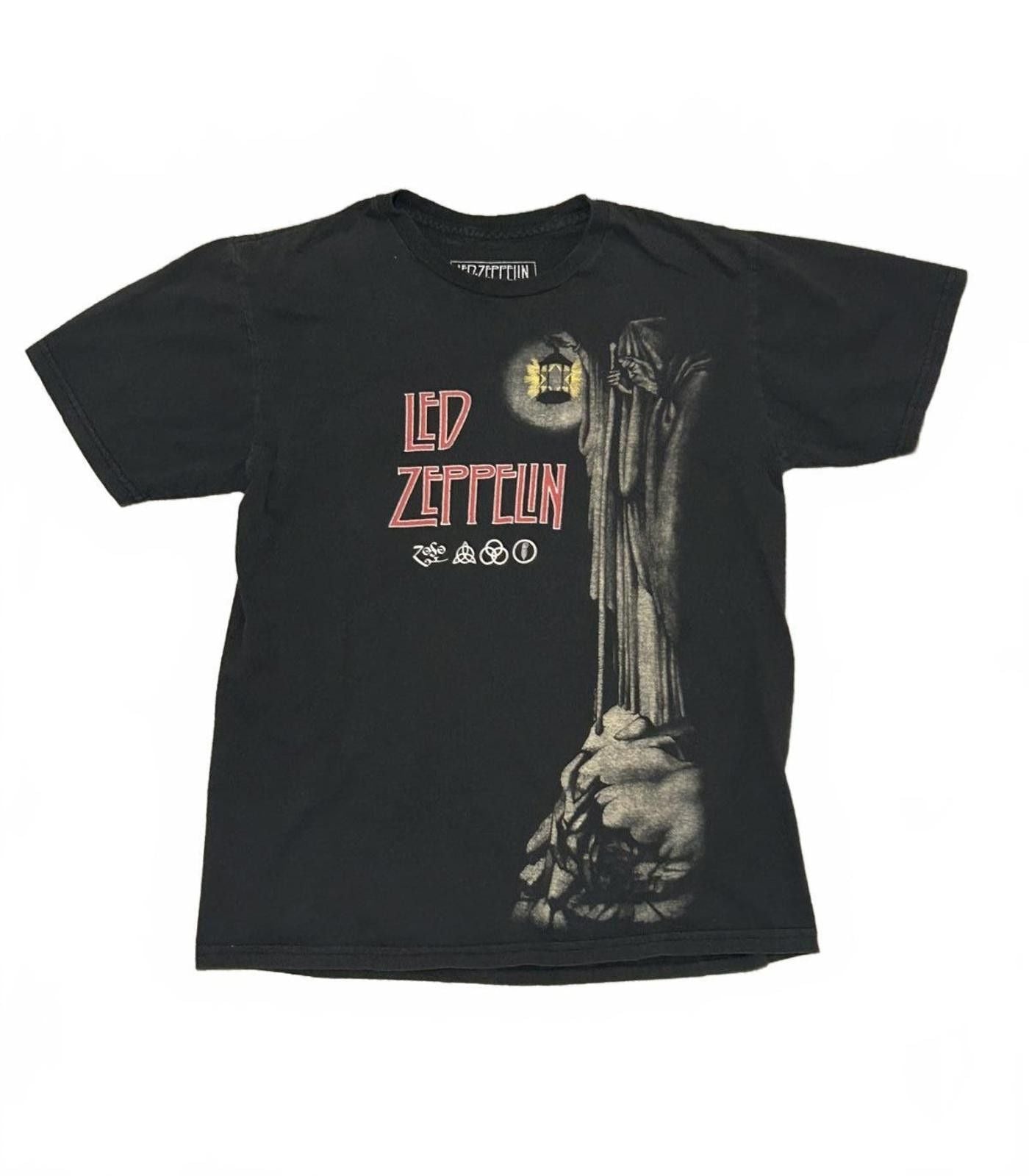 Led Zeppelin Faded Black Led Zeppelin Stairway To Heaven Tee Small Hoodie, Sweatshirt | PodTeesHub.com