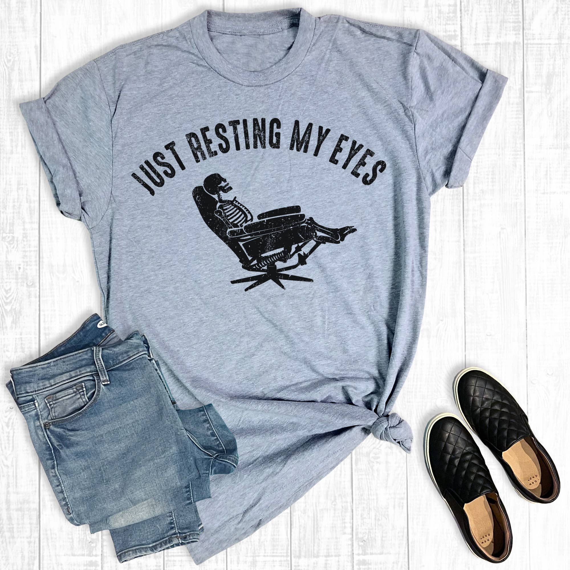 Funny Dead Just Resting My Eyes Graphic Tee Hoodie, Sweatshirt | PodTeesHub.com