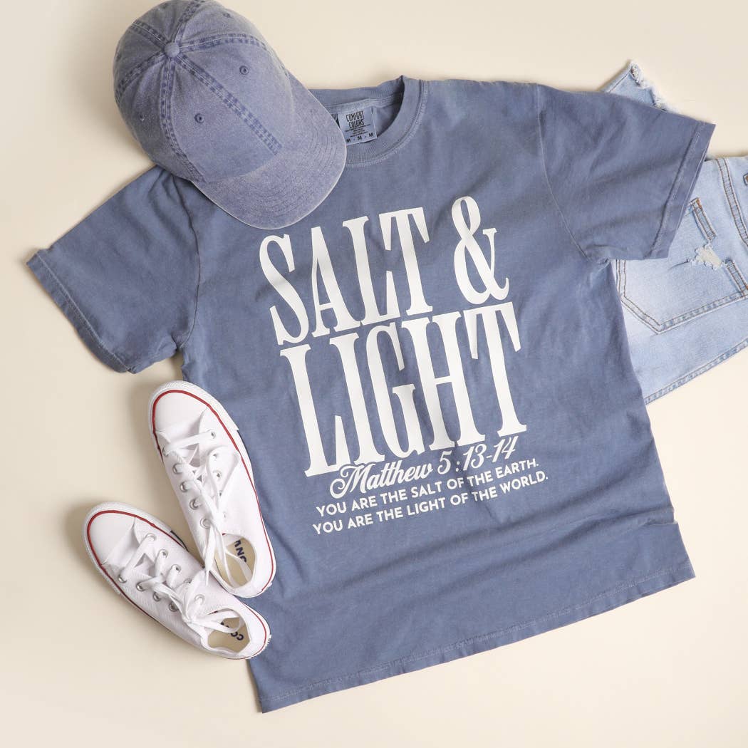 Salt & Light Garment-Dyed Heavy T-Shirt Hoodie, Sweatshirt | PodTeesHub.com