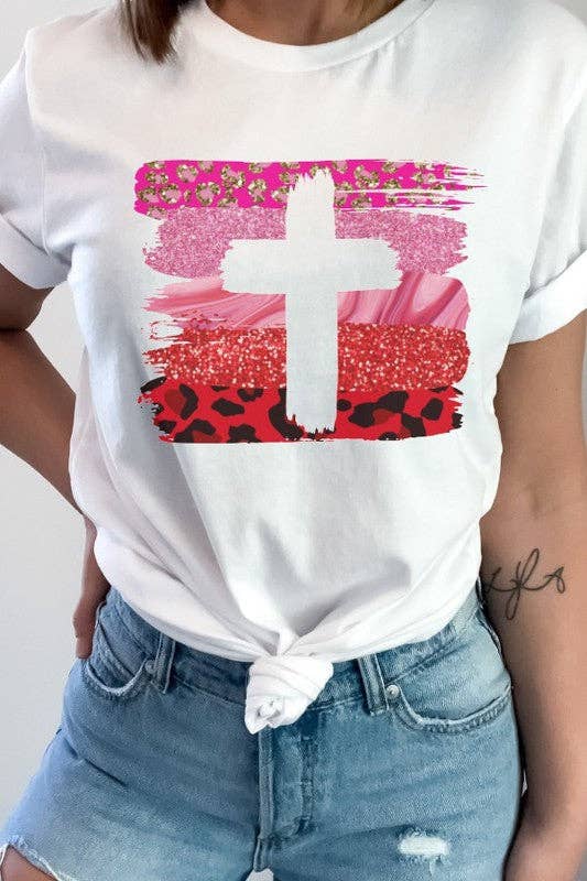 Valentine Cross Brush Tee Hoodie, Sweatshirt | PodTeesHub.com