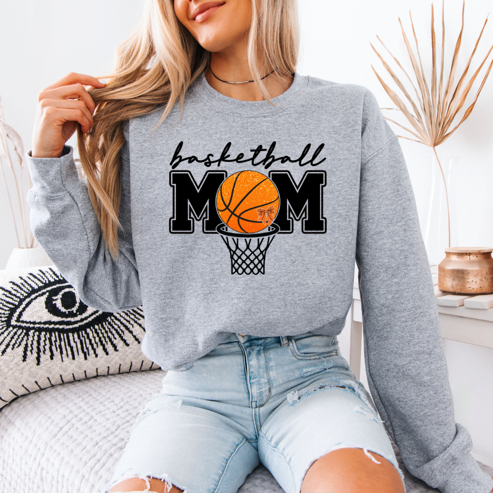 Basketball Mom | Unisex Crewneck Sweatshirt T-Shirts, Hoodie | PodTeesHub.com