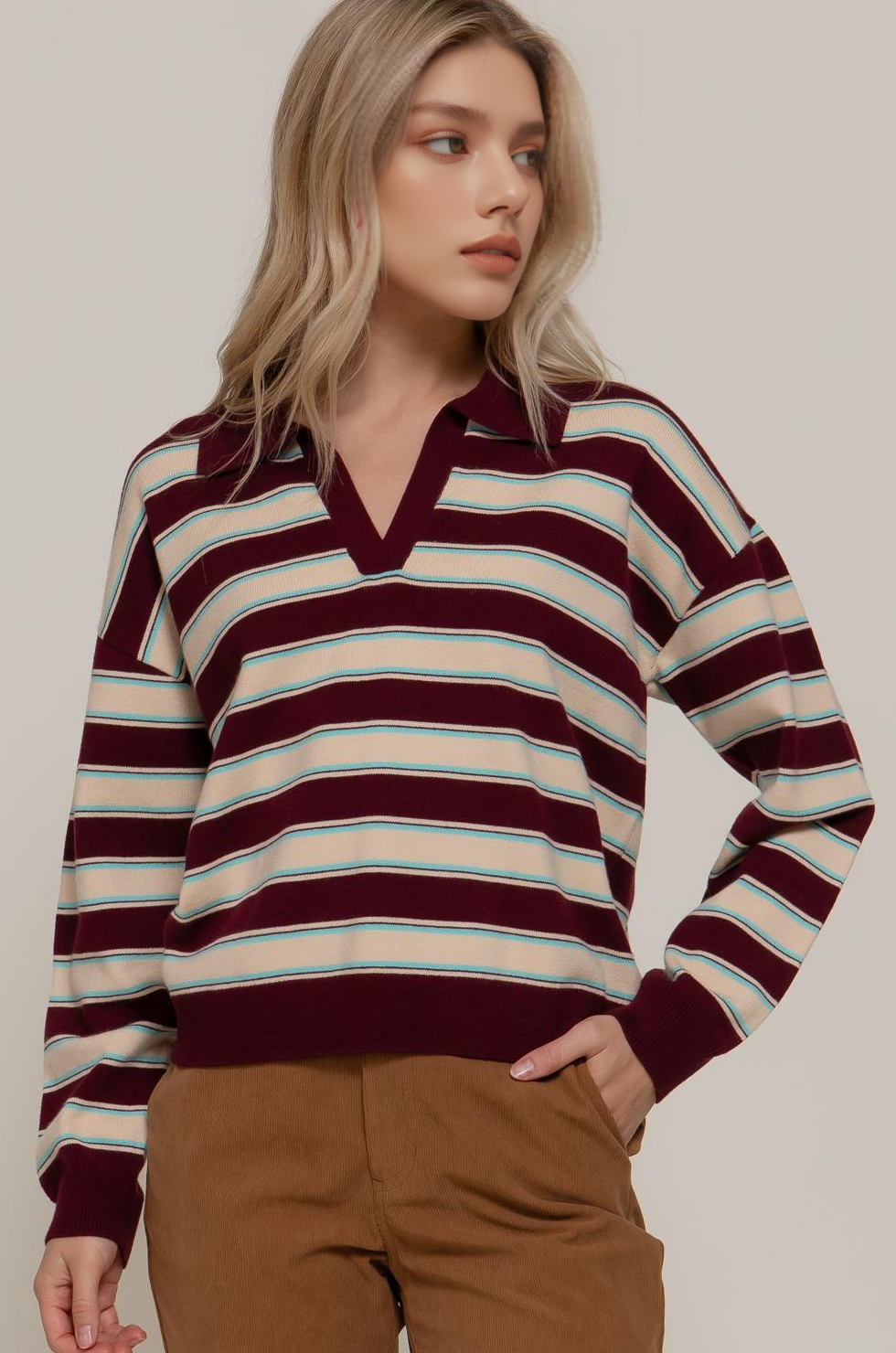 0918 Multi Stripe Polo Sweater SI-28804 T-Shirts, Hoodie, Sweatshirt | PodTeesHub.com