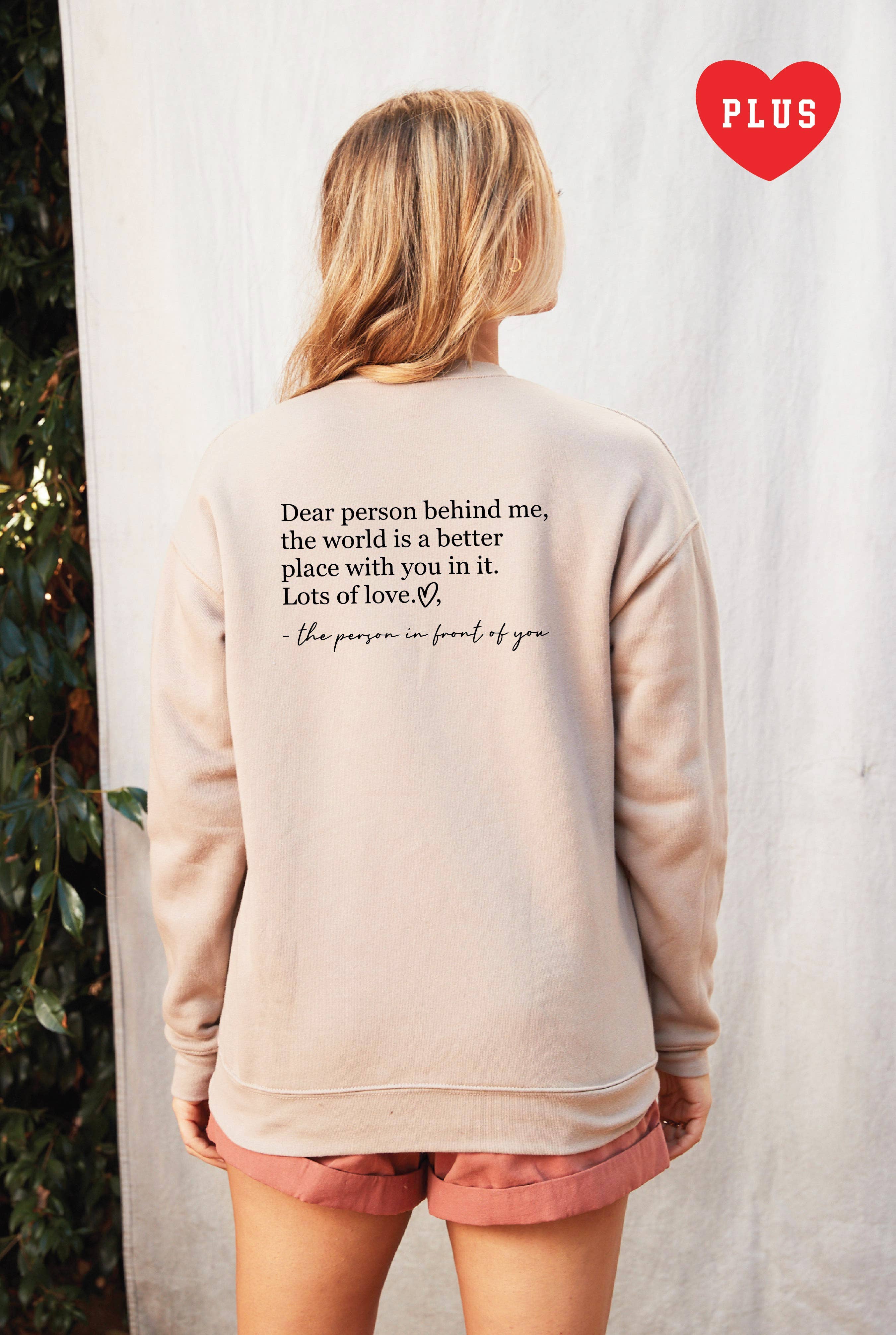 Dear Person Behind Me  Plus Graphic Sweatshirt T-Shirts, Hoodie | PodTeesHub.com