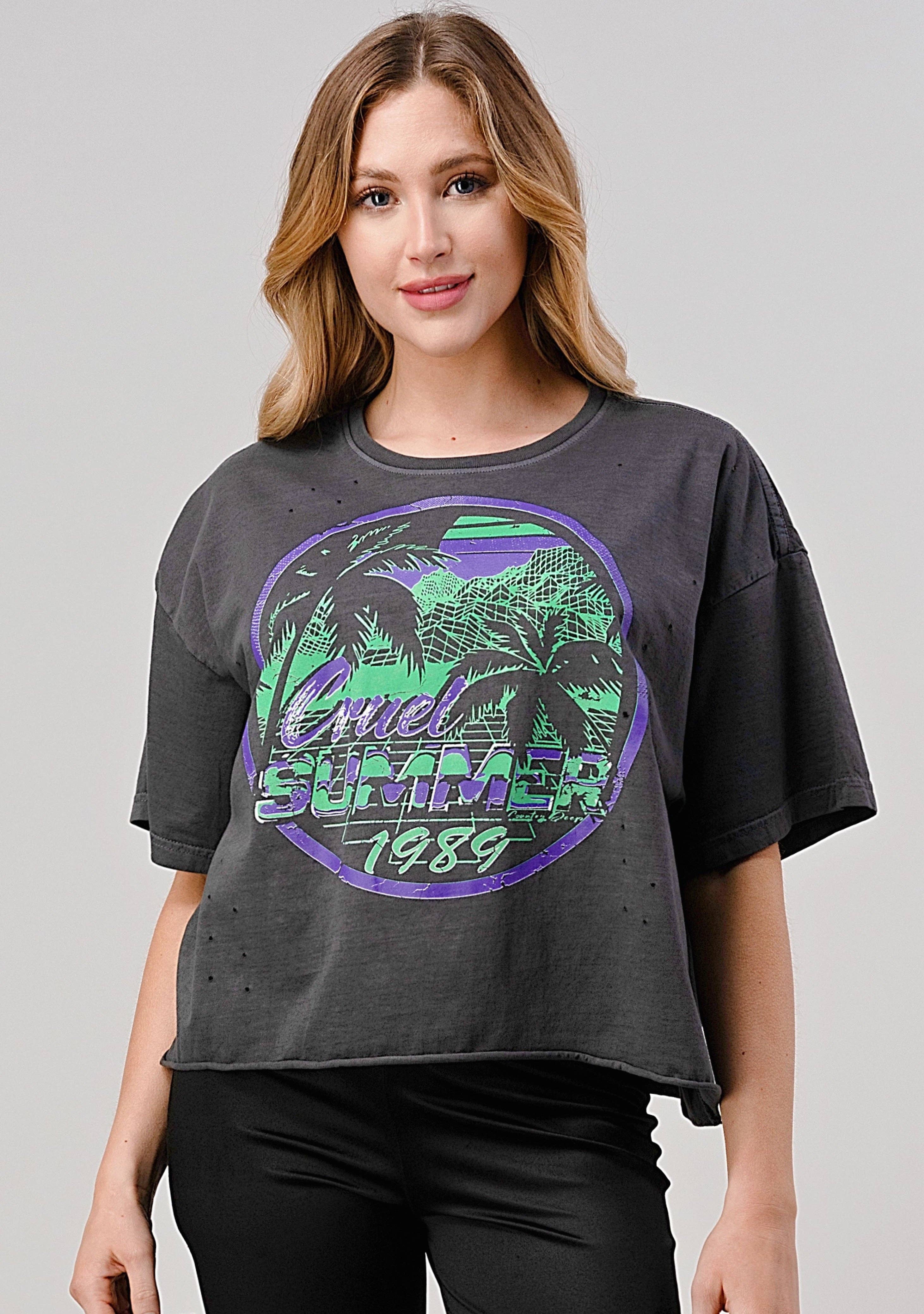 Cruel Summer 1989 Vintage Oversized Distressed Cropped  T--Shirt Hoodie, Sweatshirt | PodTeesHub.com