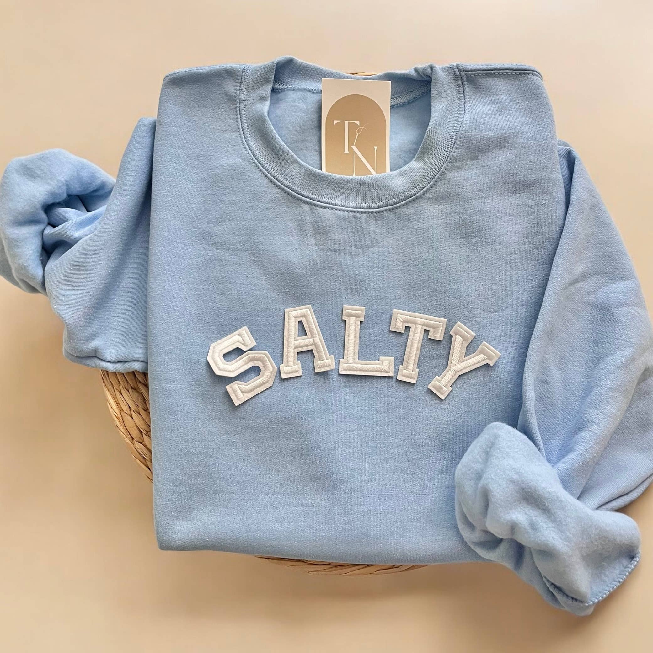 Salty Crewneck Sweatshirt, Beach Sweatshirt T-Shirts, Hoodie | PodTeesHub.com