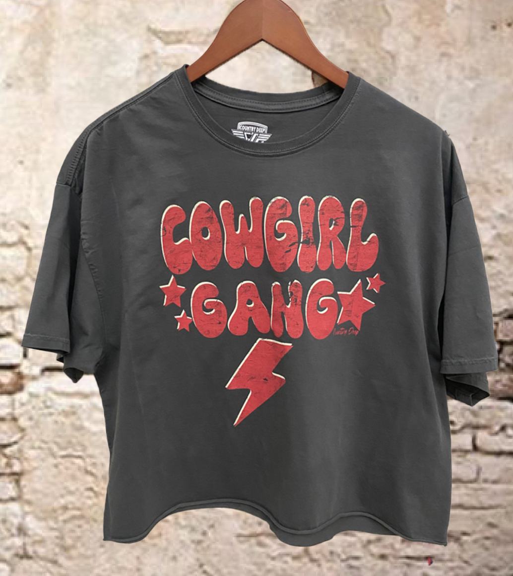 Cowgirl Gang Oversized Cropped  T- Shirt Hoodie, Sweatshirt | PodTeesHub.com