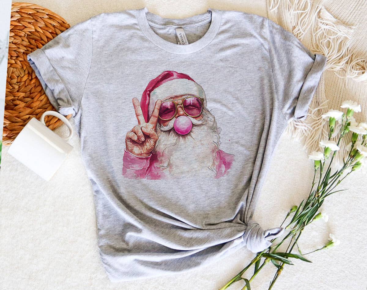 Santa Clause Peace Bubble Gum - Retro Christmas T-Shirt Hoodie, Sweatshirt | PodTeesHub.com