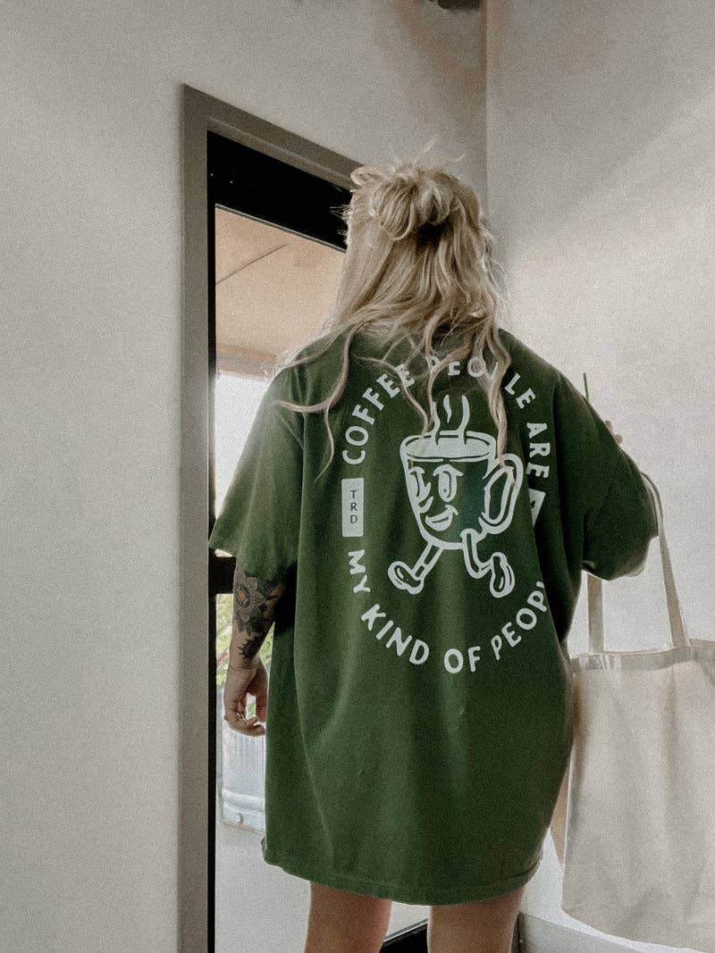 Coffee People Coffee Lover Graphic Tee - Dark Green Hoodie, Sweatshirt | PodTeesHub.com
