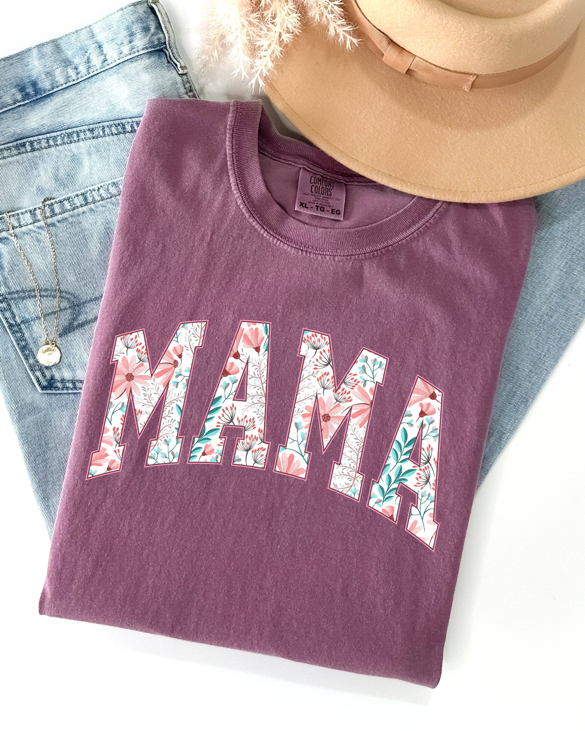 Floral Mama Vintage Flowers Retro Floral Pattern Pinks Shirt Hoodie, Sweatshirt | PodTeesHub.com