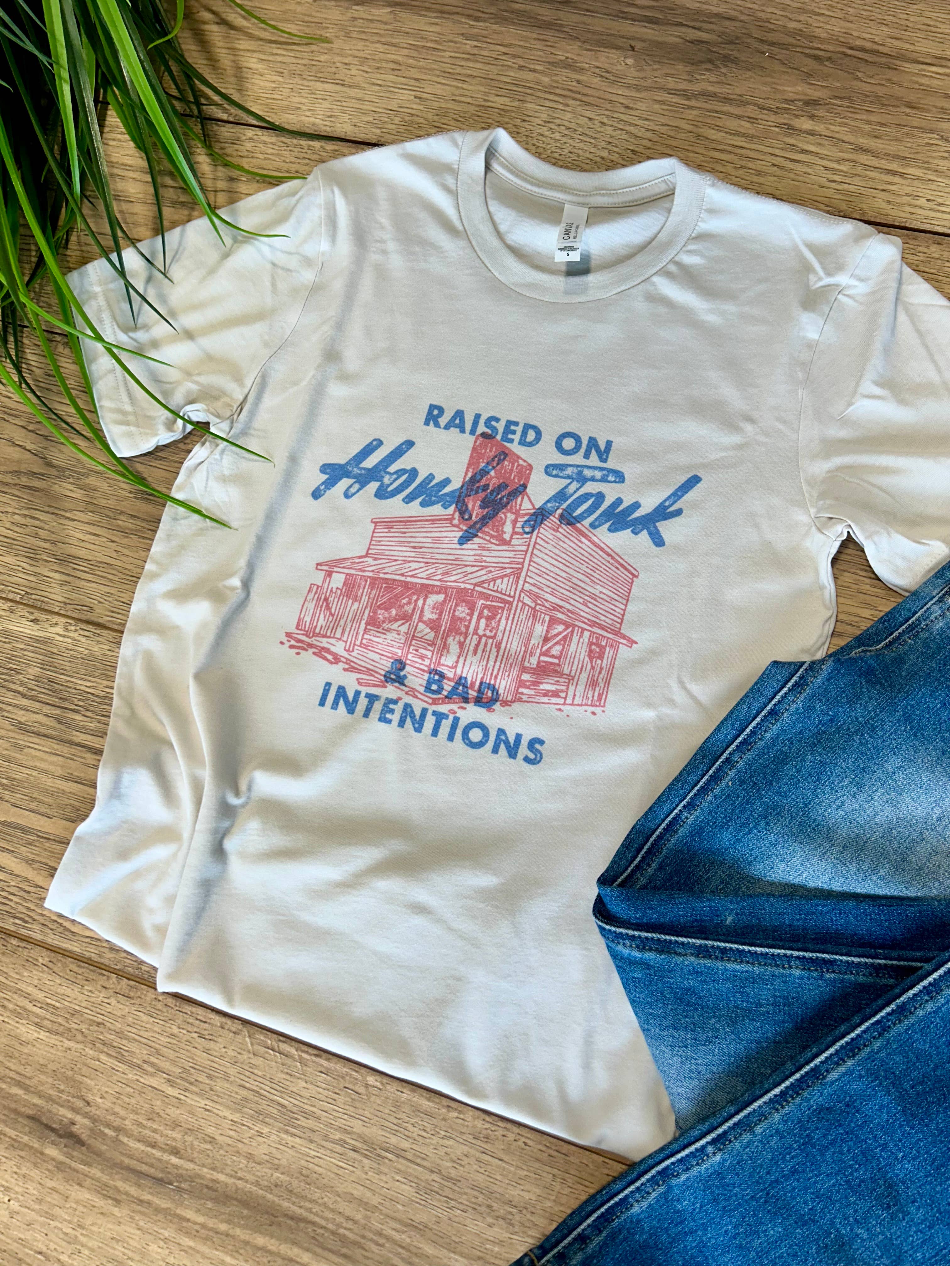 Western Honky Tonk Graphic Tee/Crewneck Hoodie, Sweatshirt | PodTeesHub.com