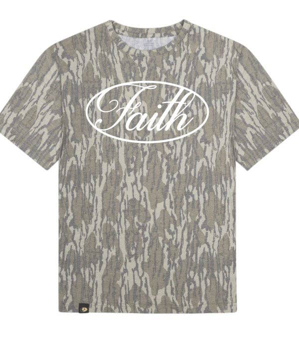 Faith Script Classic Camo Tee Hoodie, Sweatshirt | PodTeesHub.com