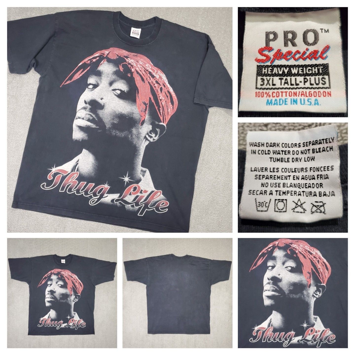Vintage 90s 2pac Tupac Rap Tee 3xl Thug Life Aop Hip Hop Hoodie, Sweatshirt | PodTeesHub.com