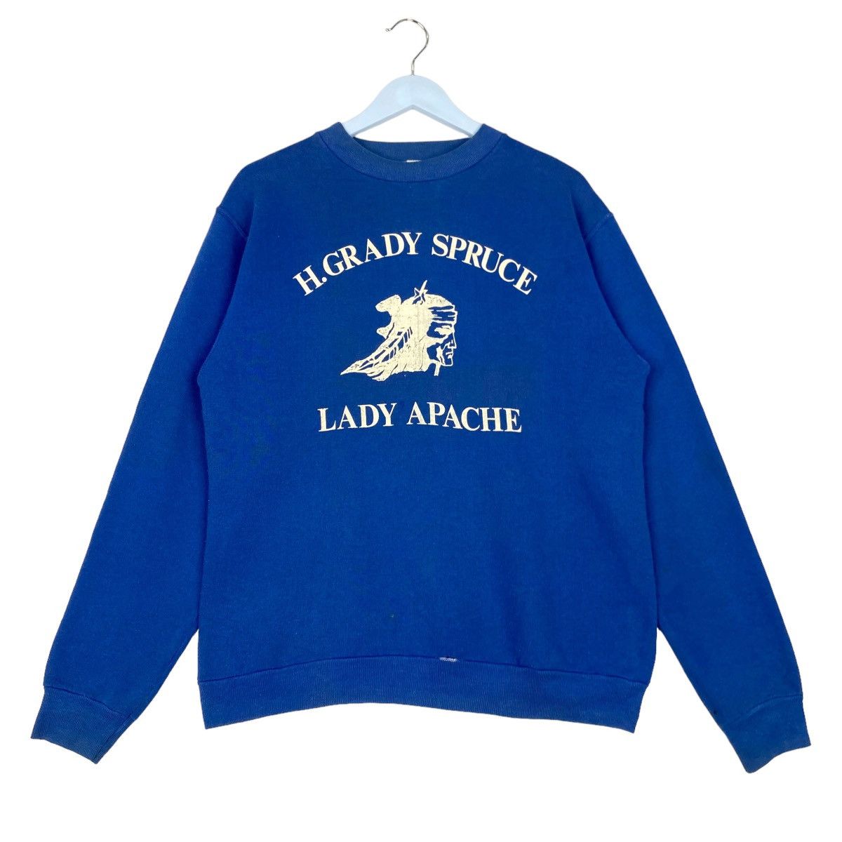 Vintage Russell Graphic Crewneck Sweatshirt Blue Pullover T-Shirts, Hoodie | PodTeesHub.com