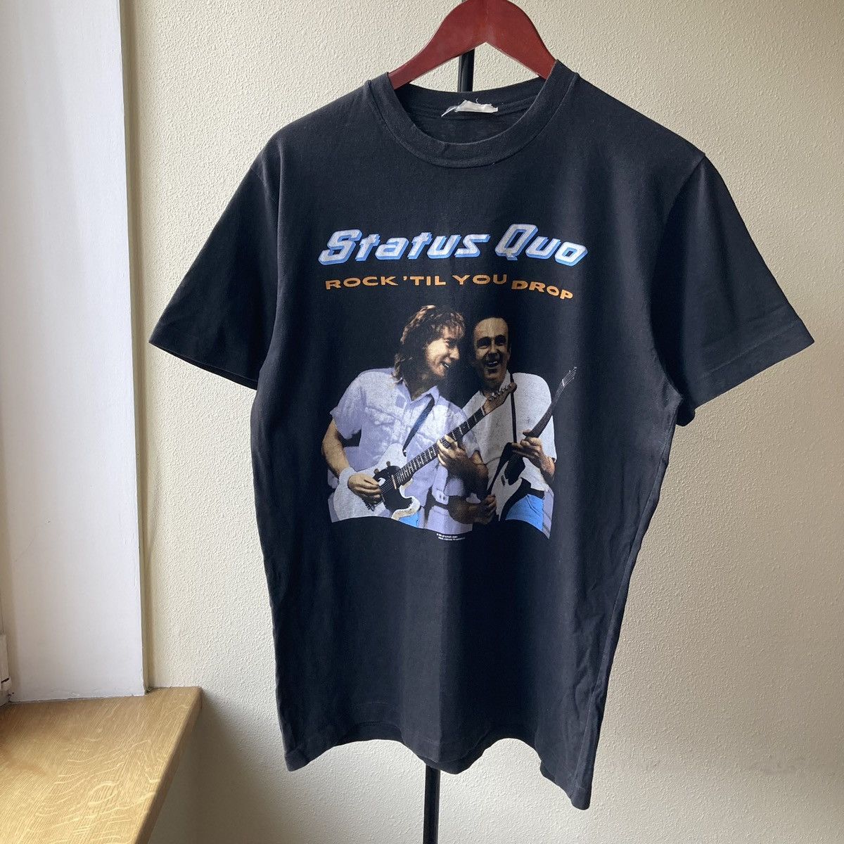 Band Tees 1991 Status Quo Faded Band Rock T Shirt Usa Rare Vintage Hoodie, Sweatshirt | PodTeesHub.com