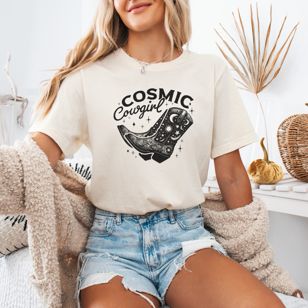 Cosmic Cowgirl Western Glam Graphic Tee Hoodie, Sweatshirt | PodTeesHub.com