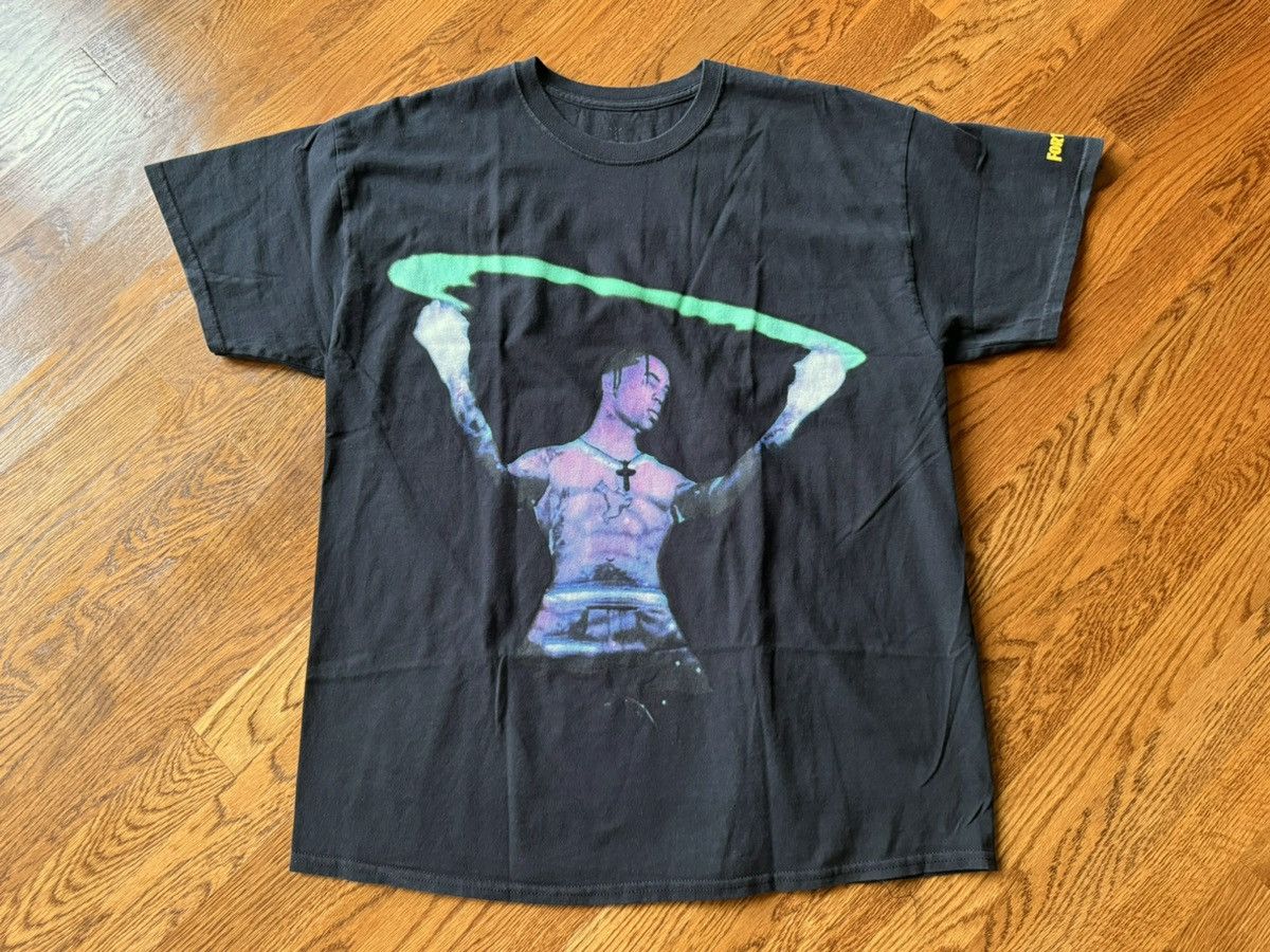Travis Scott Medium Cactus Jack Fortnite Washed Black Stargazing Shirt Hoodie, Sweatshirt | PodTeesHub.com